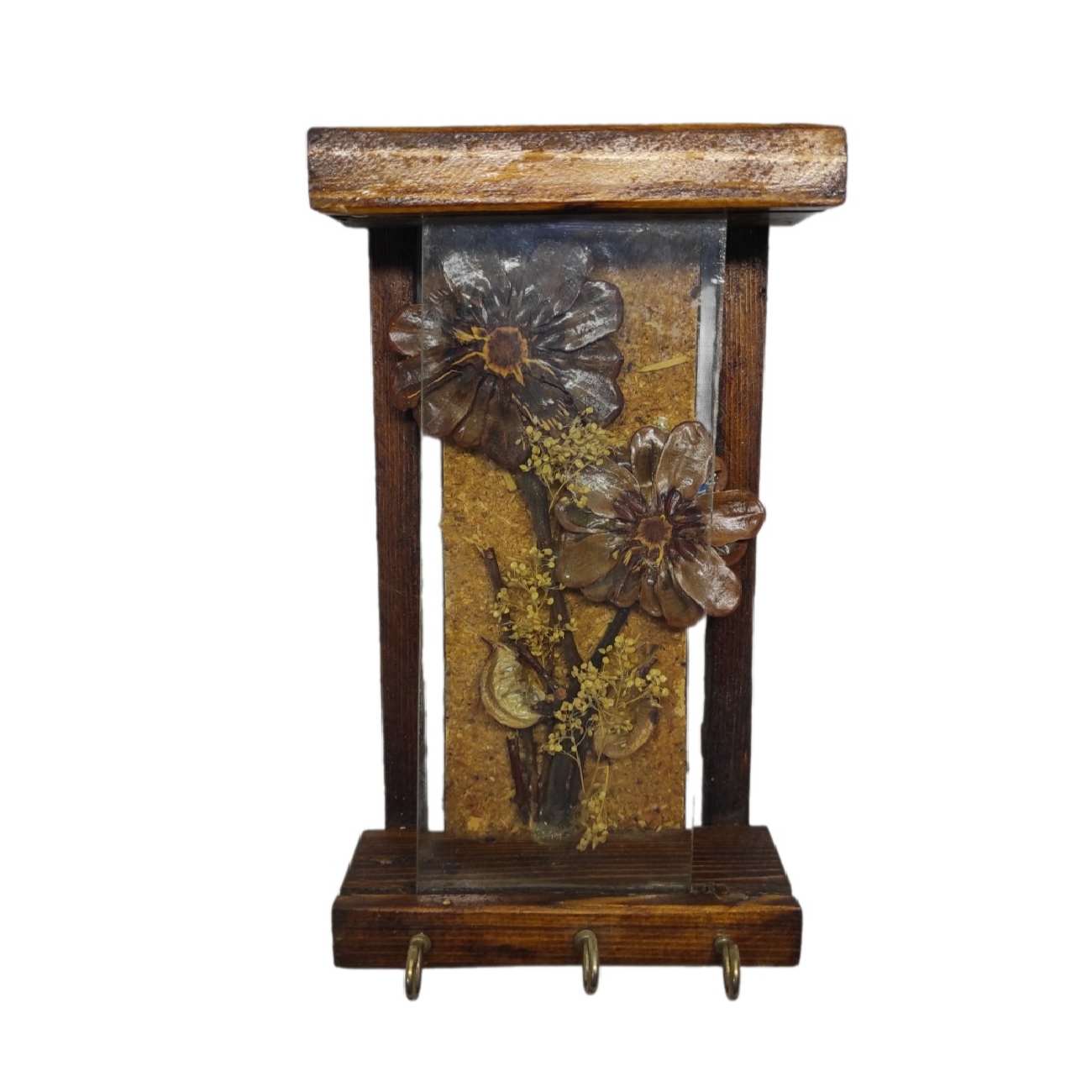 Price and Buy Decorative & Handcrafted Wall Key Holder with Flowers & Glass Design