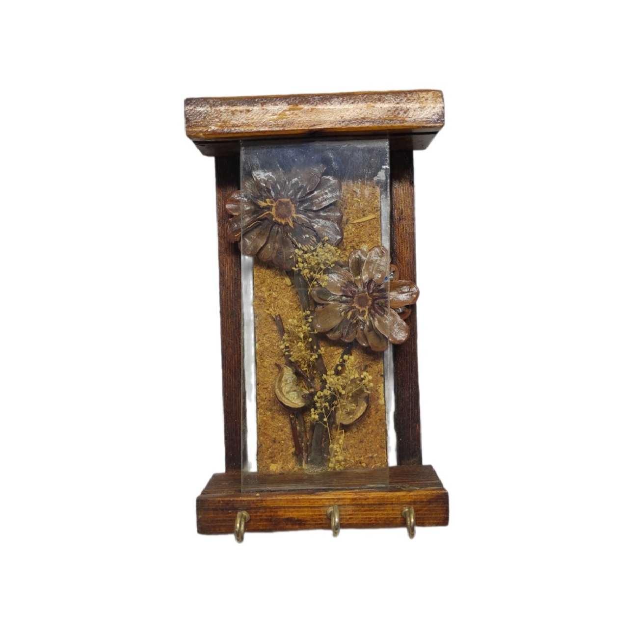 Price and Buy Decorative & Handcrafted Wall Key Holder with Flowers & Glass Design - Image 3