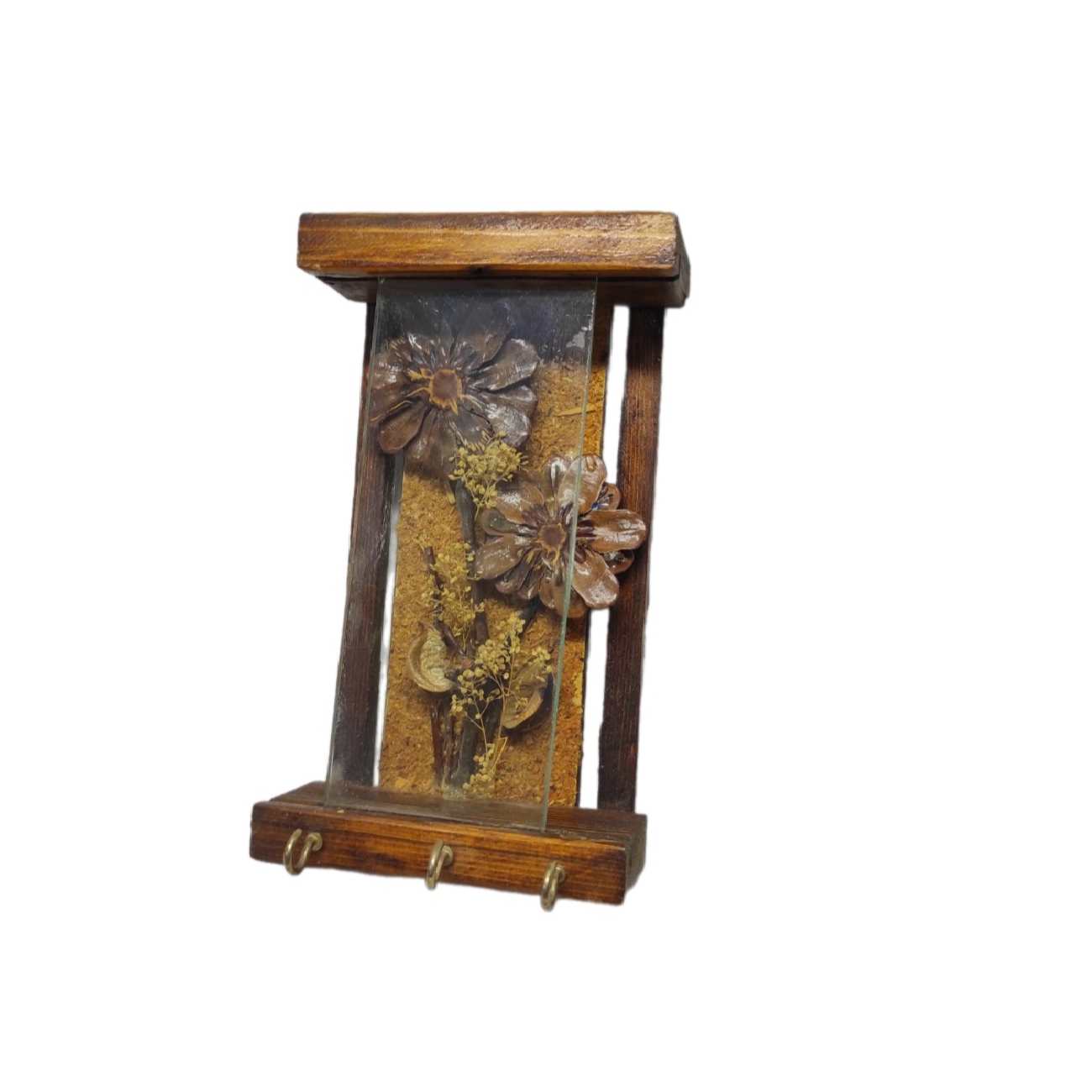 Price and Buy Decorative & Handcrafted Wall Key Holder with Flowers & Glass Design - Image 4