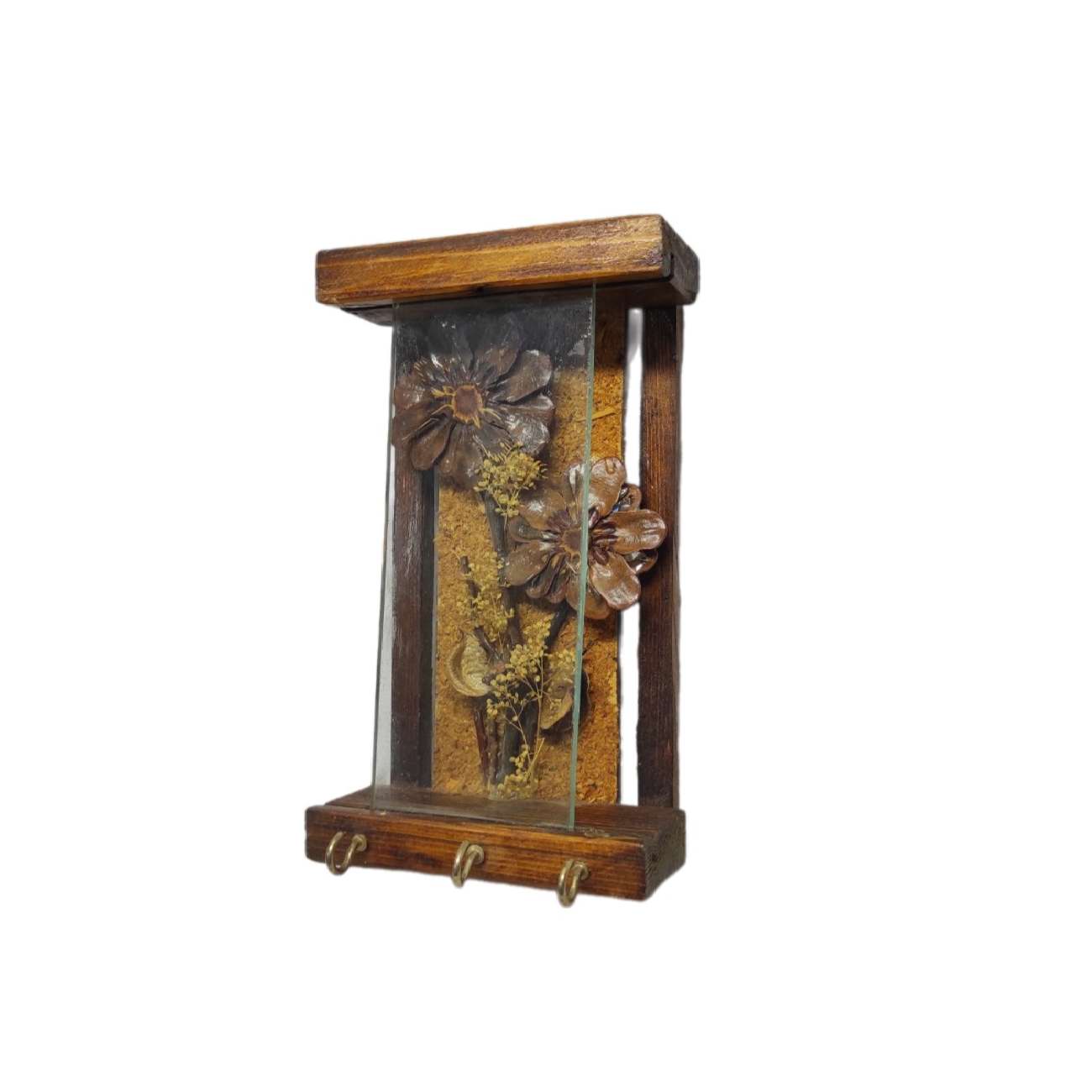 Price and Buy Decorative & Handcrafted Wall Key Holder with Flowers & Glass Design - Image 5