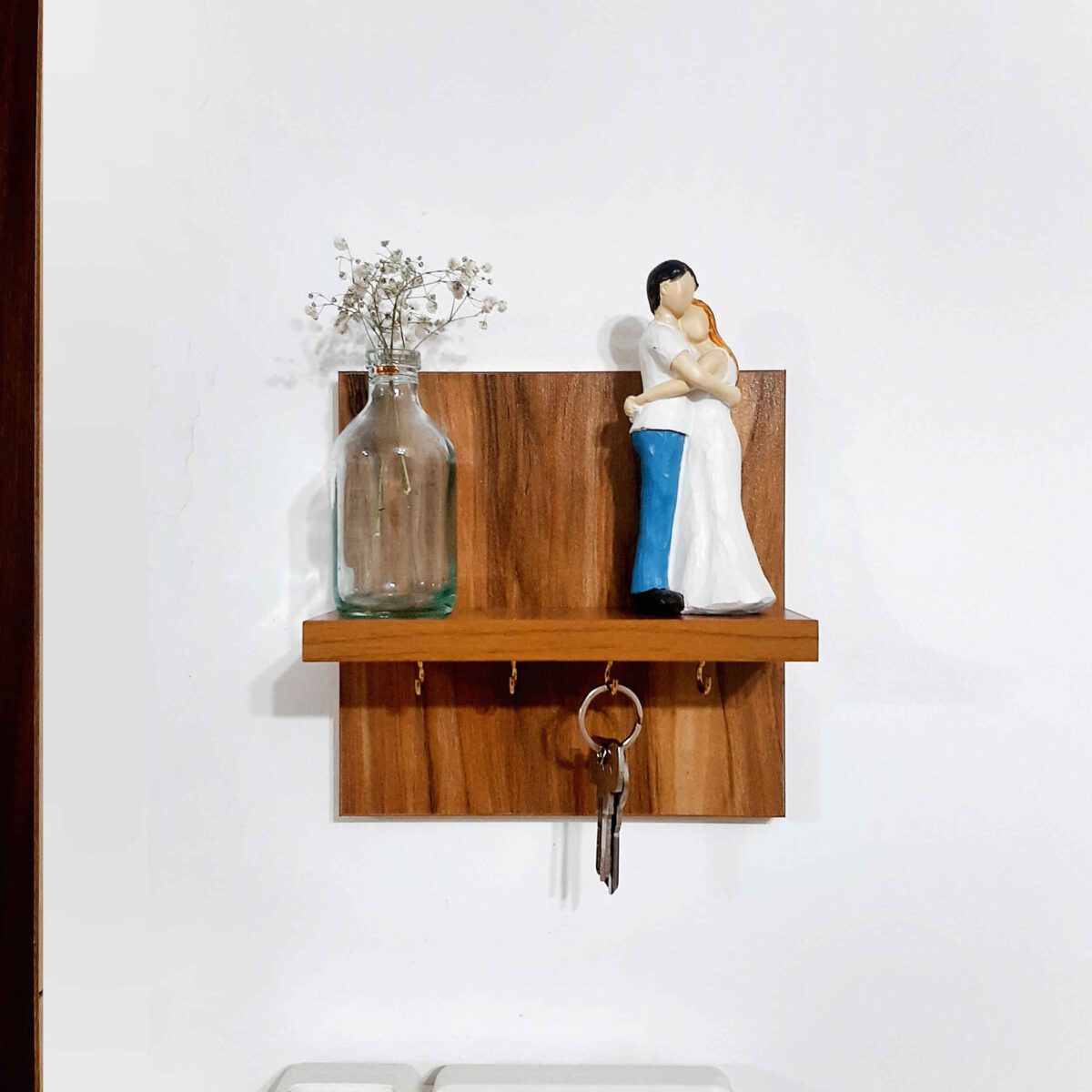 Price and Buy Decorative & Handcrafted Wall Key Holder with Shelf & 4 Hooks - Image 4