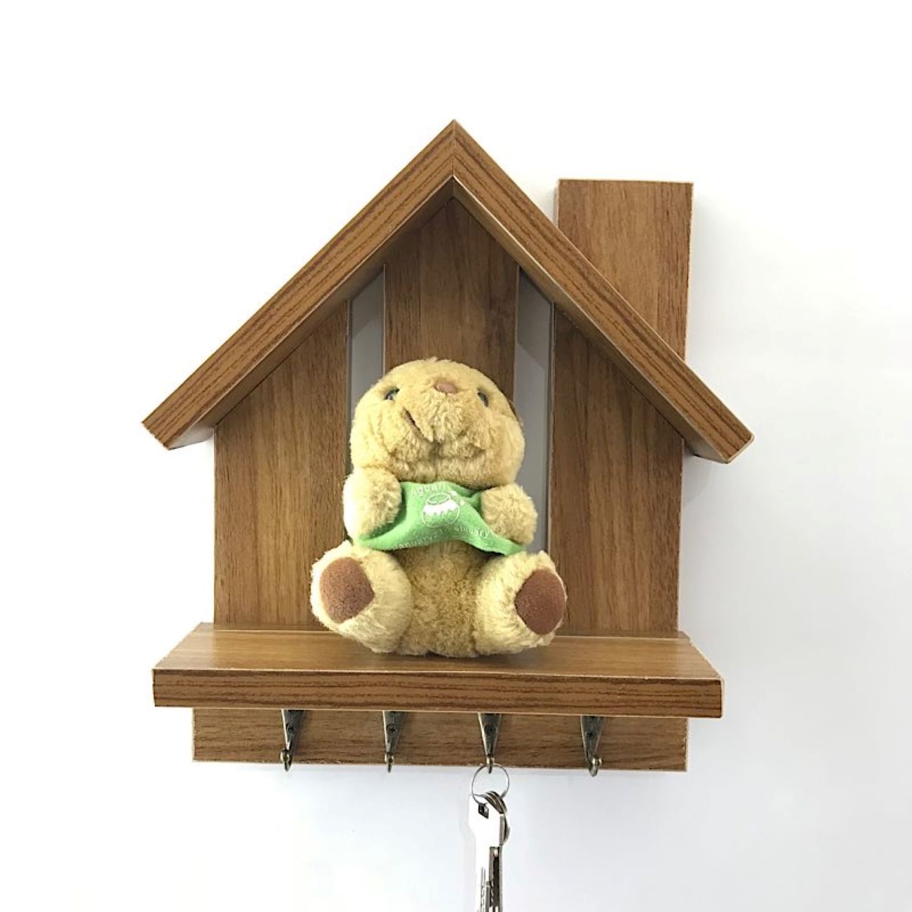 Price and Buy Decorative & Handcrafted Wall Key Holder with Shelf & Cottage Design - Image 3