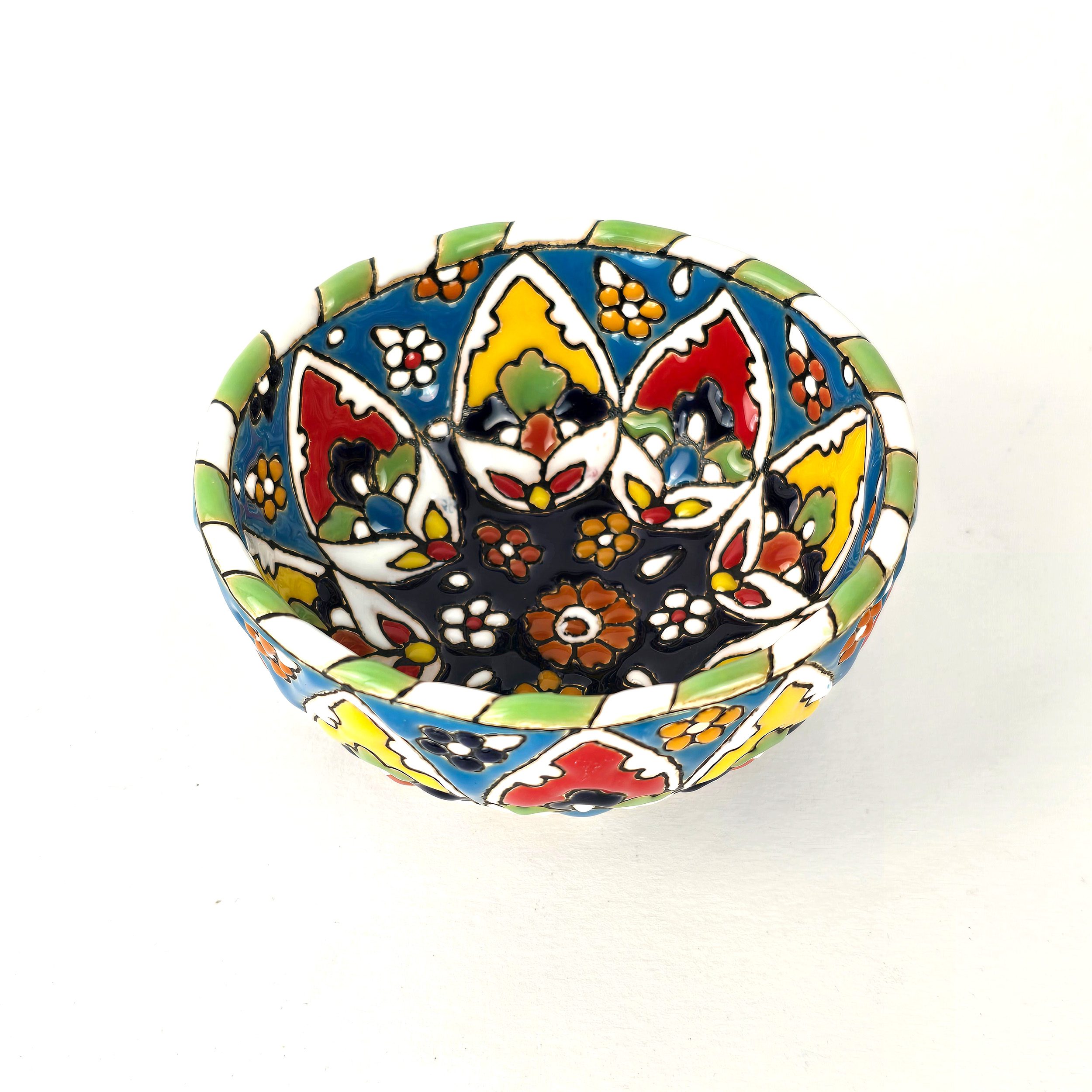 Price and Buy Decorative Minakari Pottery Bowl Persian Enamel Handcrafted Dana - Image 3