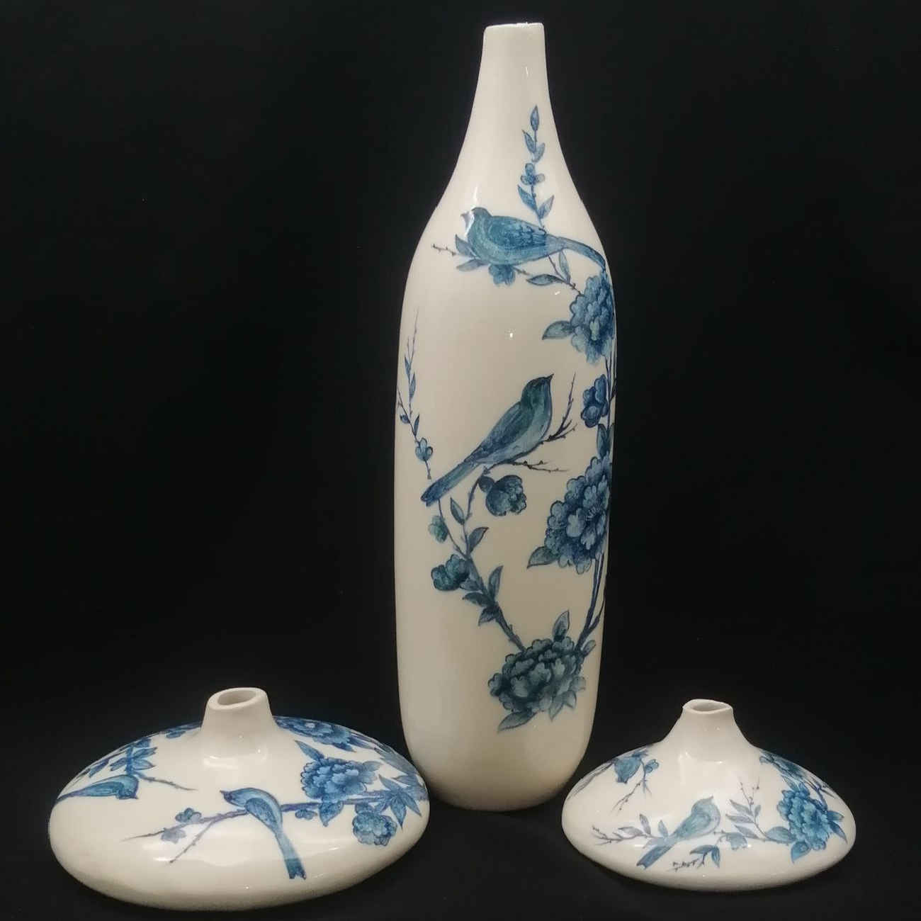 Price and Buy Decorative Persian Ceramic Bud Vase for Gift or Home Decor with Bird & Flower Design (x3)