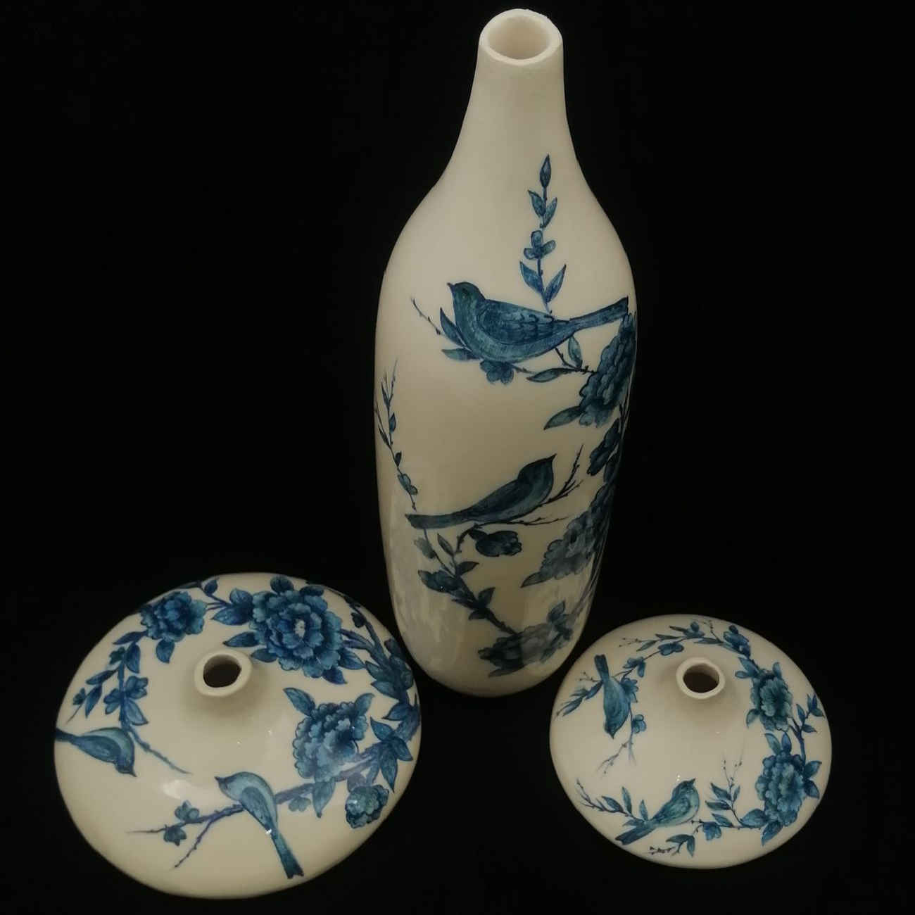 Price and Buy Decorative Persian Ceramic Bud Vase for Gift or Home Decor with Bird & Flower Design (x3) - Image 3