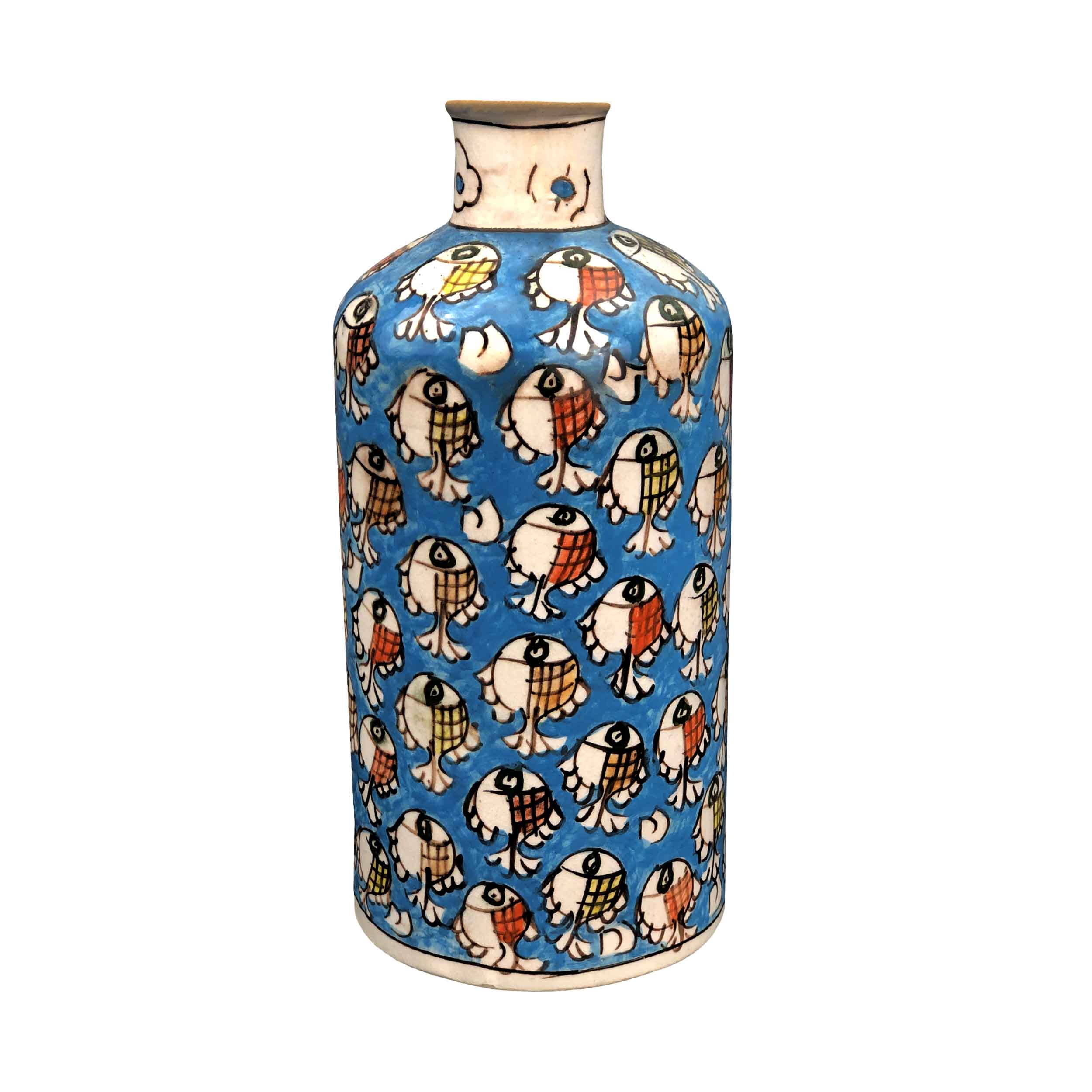 Price and Buy Decorative Persian Ceramic Single Stem Vase Ideal for Gift or Decor with Red Fish Pattern