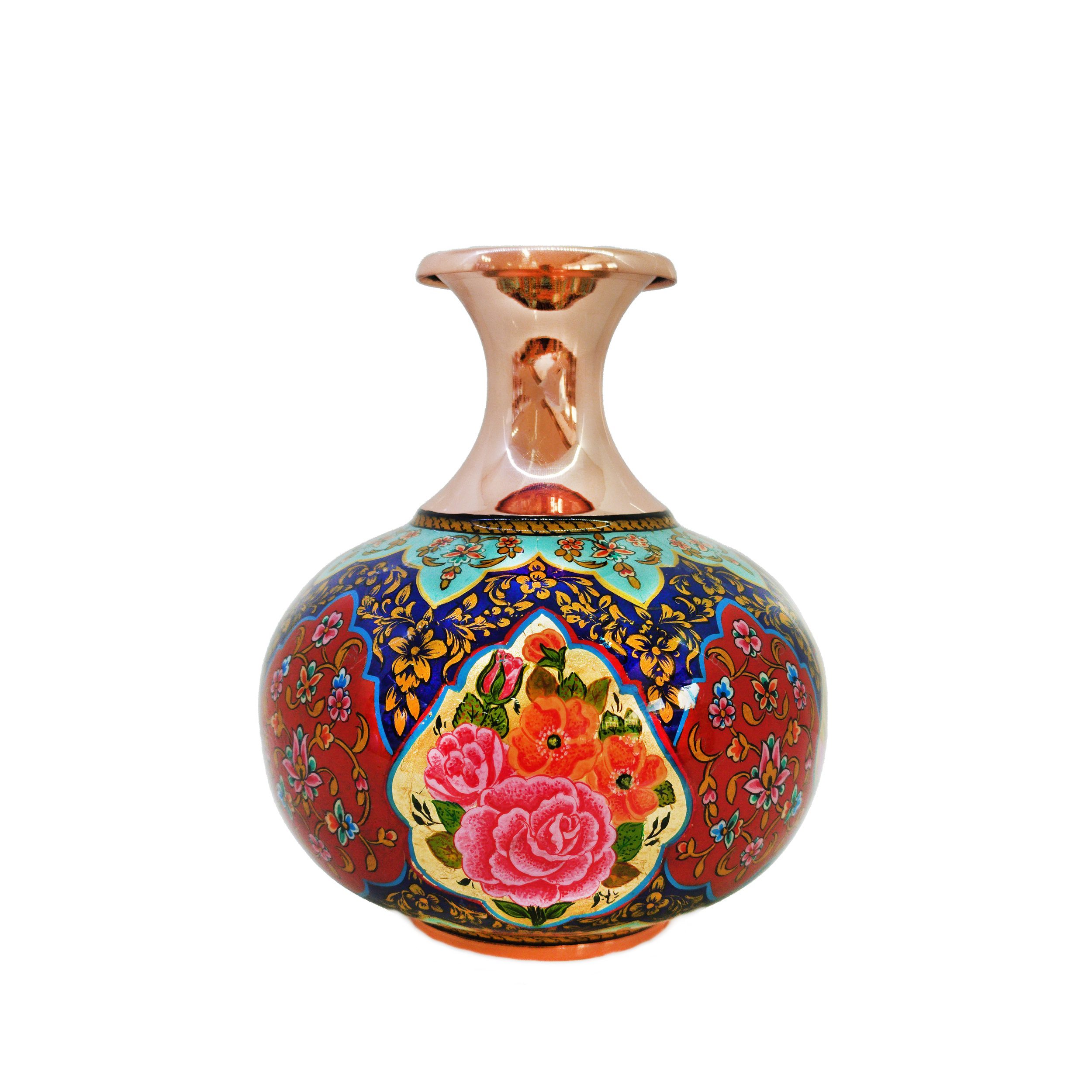 Price and Buy Decorative Persian Copper Vase Traditional Design with Floral Pattern