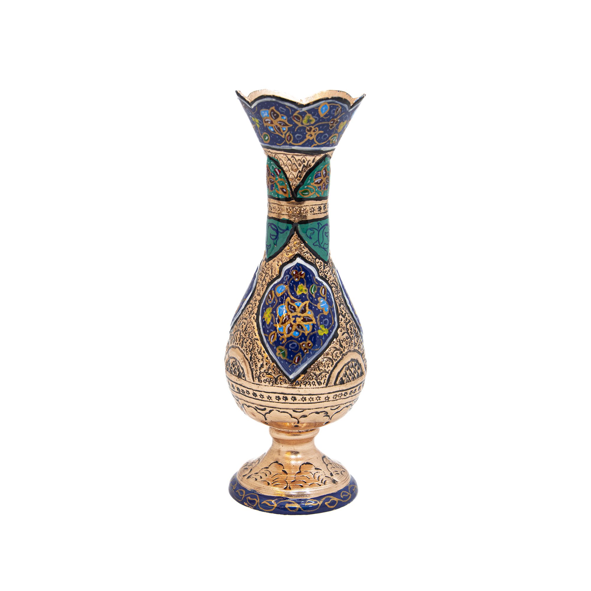 Price and Buy Decorative Persian Engraved Copper Vase Coated with Silver – Set of 2