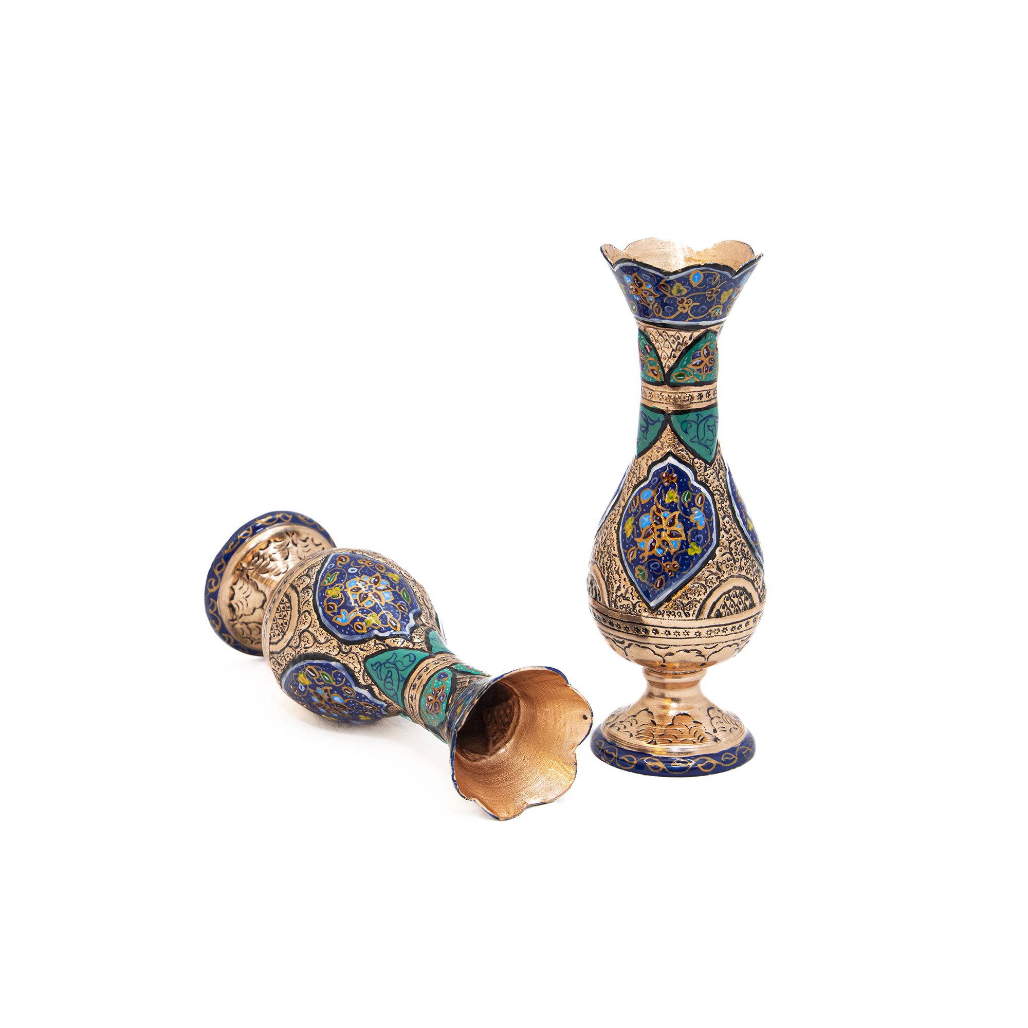 Price and Buy Decorative Persian Engraved Copper Vase Coated with Silver – Set of 2 - Image 4