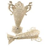 Price and Buy Decorative Persian Filigree Silver Coated Trumpet Vases & Bowl - Image 3