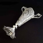 Price and Buy Decorative Persian Filigree Silver Coated Vase Trumpet Jami - Image 4