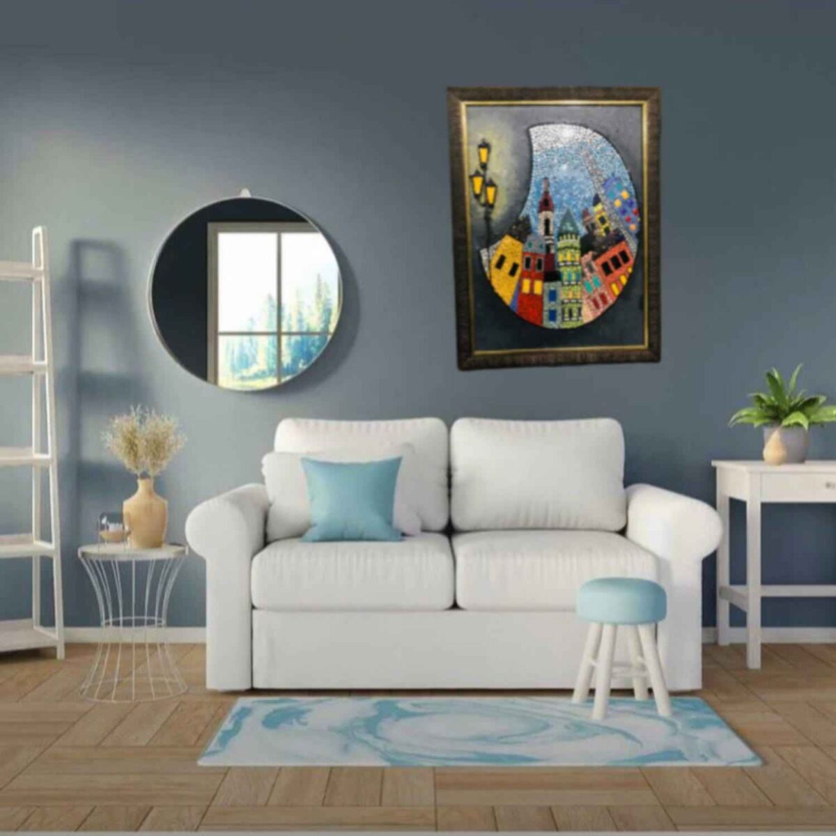 Price and Buy Decorative Persian Framed Ceramic Tile – Beautiful City - Image 3