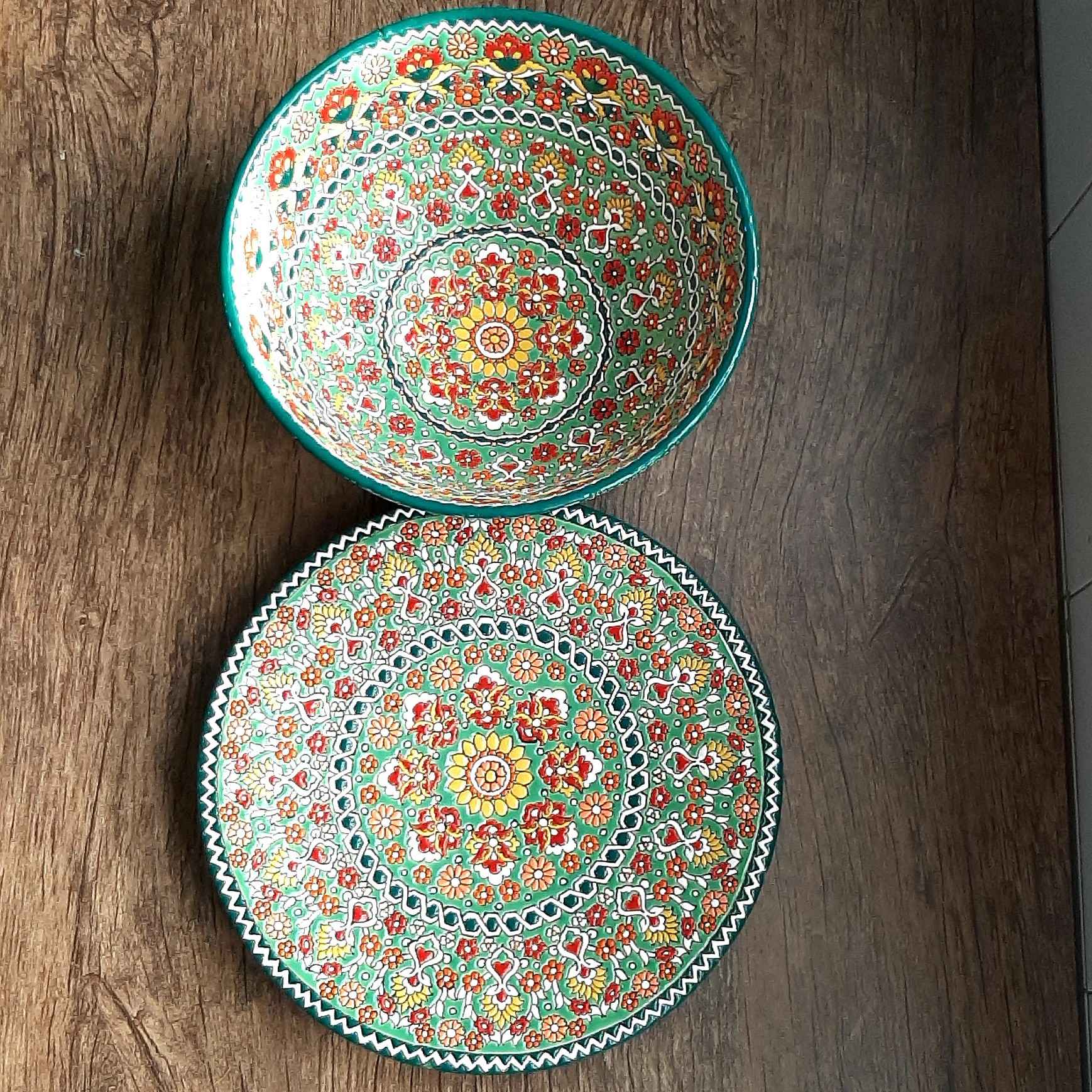 Price and Buy Decorative Persian Minakari Pottery Bowl & Plate Set Model Shiva - Image 4