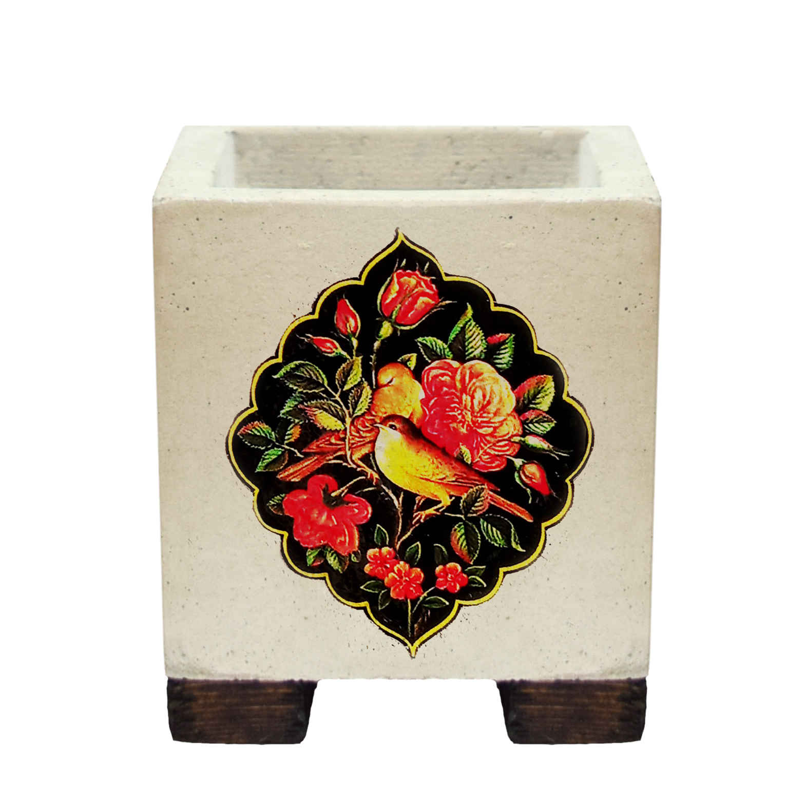 Price and Buy Decorative Persian Square Concrete Vase Model Gol o Morgh