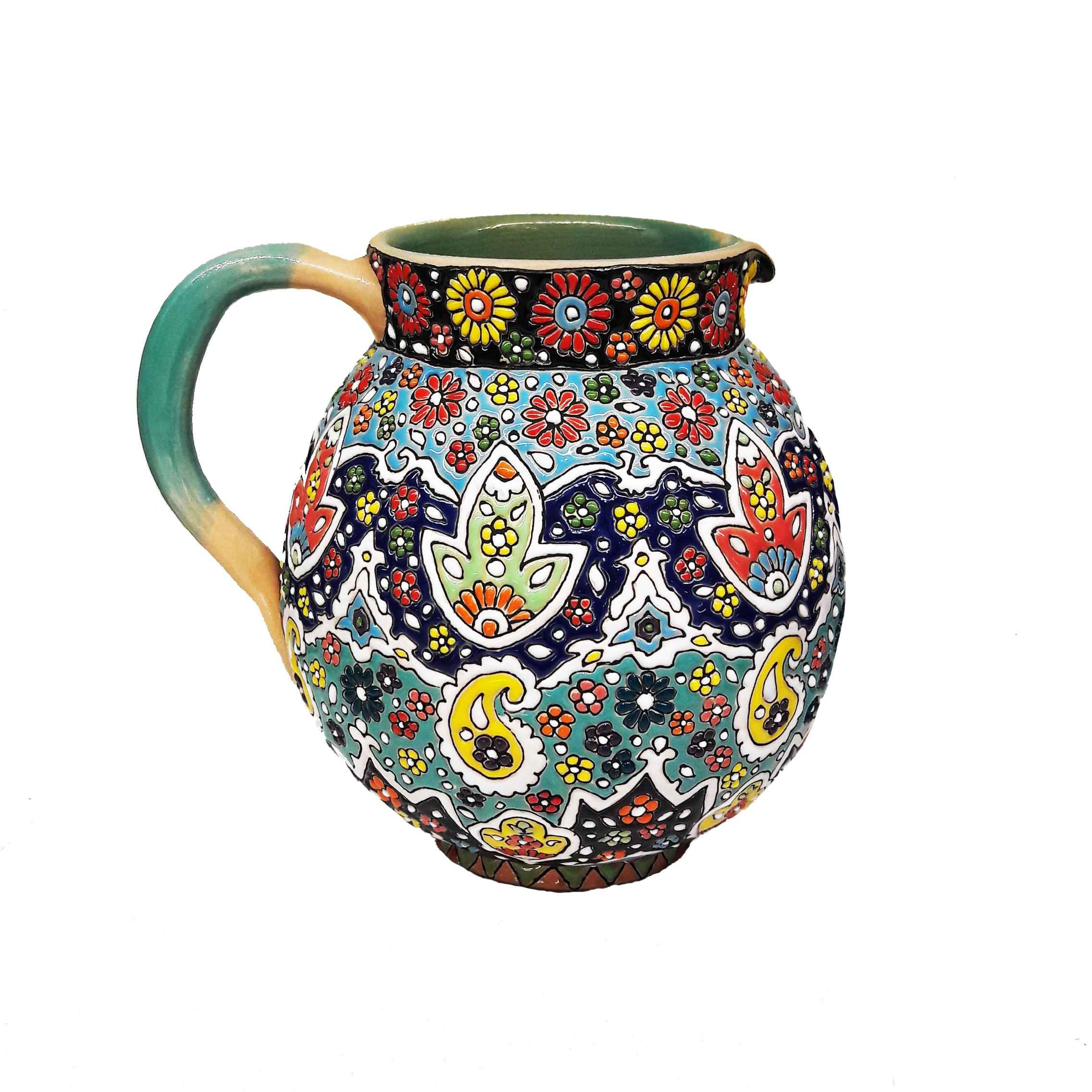 Price and Buy Decorative Pitcher Handcrafted With Persian Minakari Enamel Nahal