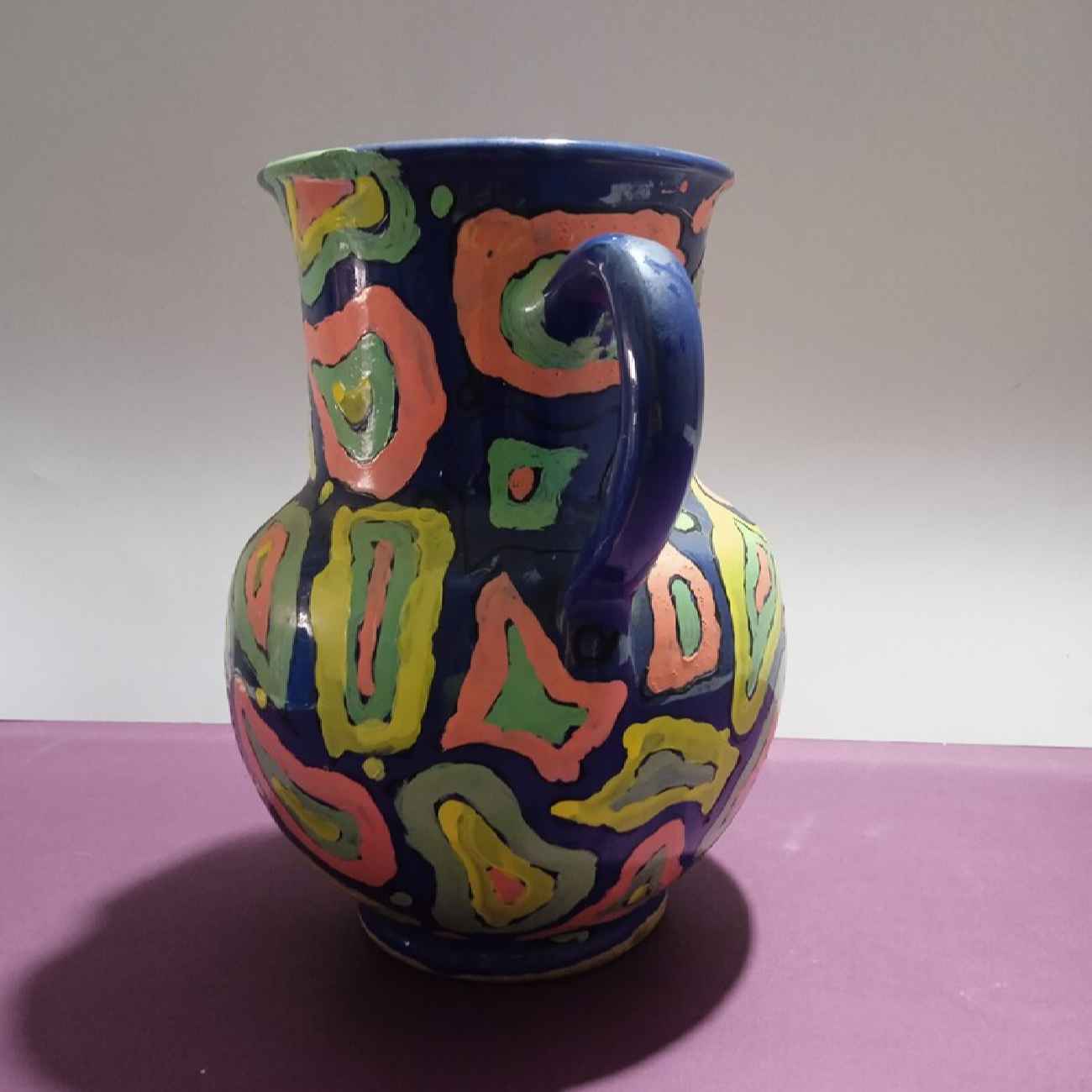 Price and Buy Decorative Pottery Pitcher Hand Painted Artisanal & Handcrafted - Image 3
