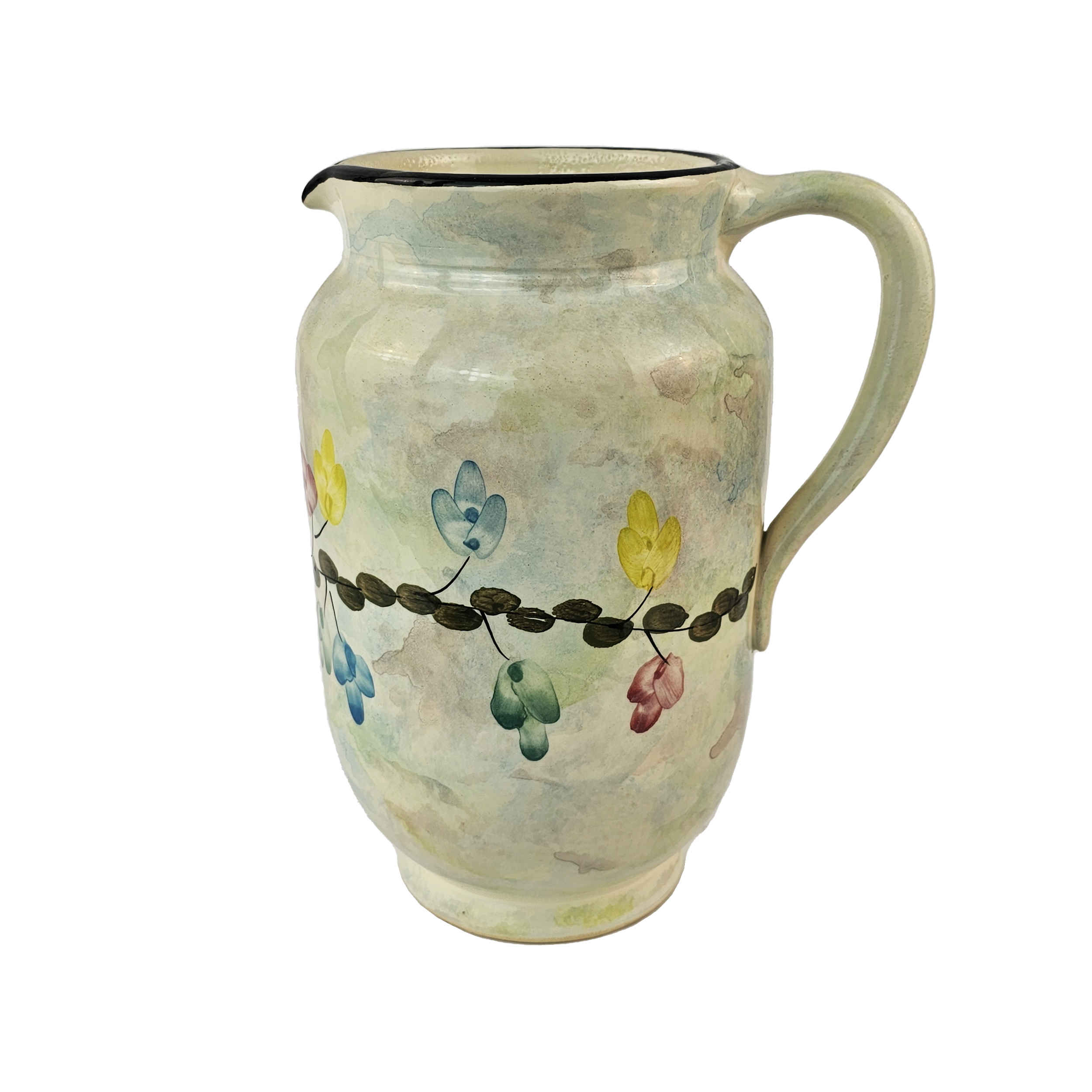 Price and Buy Decorative Pottery Pitcher Handcrafted Artistic Floral Design