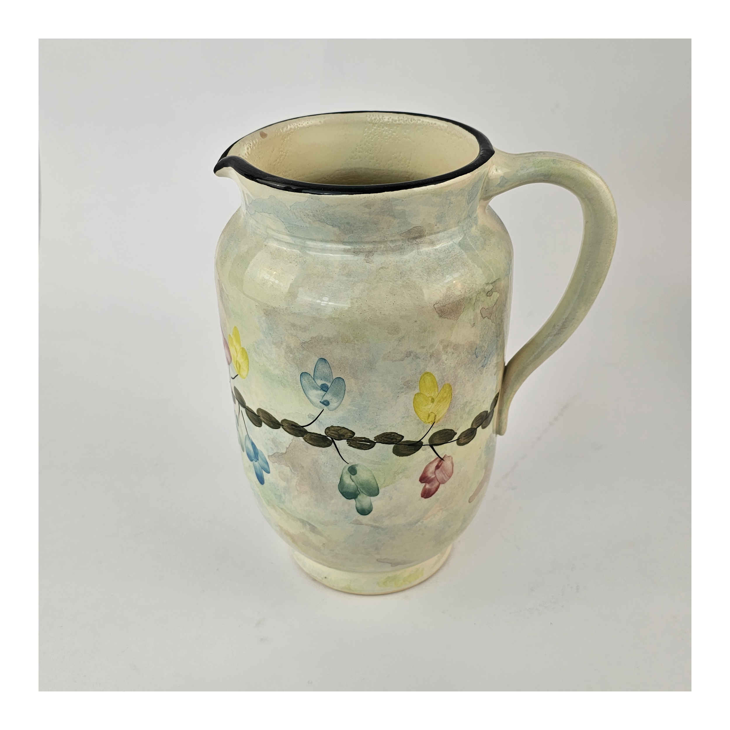 Price and Buy Decorative Pottery Pitcher Handcrafted Artistic Floral Design - Image 3
