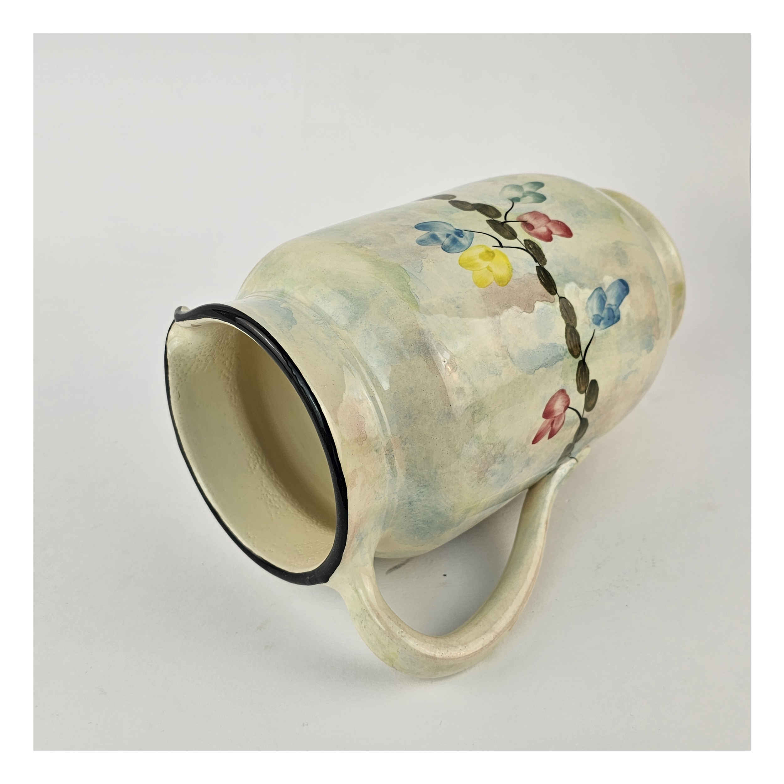 Price and Buy Decorative Pottery Pitcher Handcrafted Artistic Floral Design - Image 6