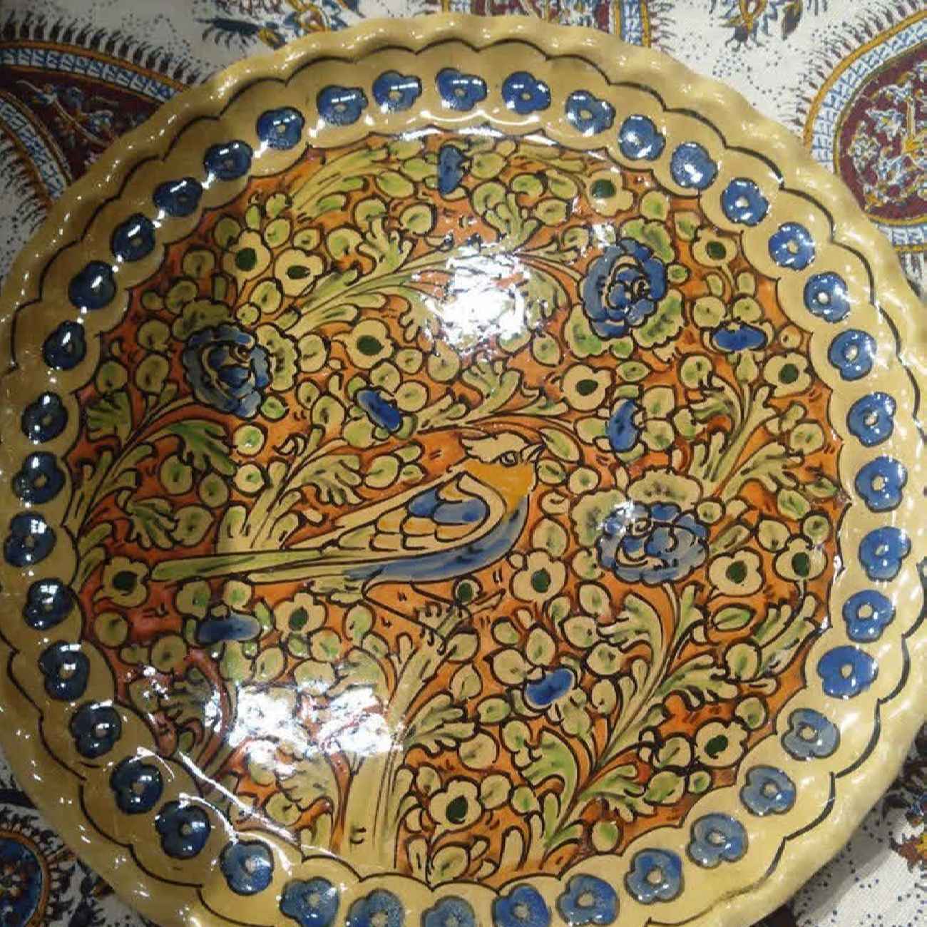 Price and Buy Decorative Pottery Tray in Birds & Flowers Design Handcrafted & HandPainted