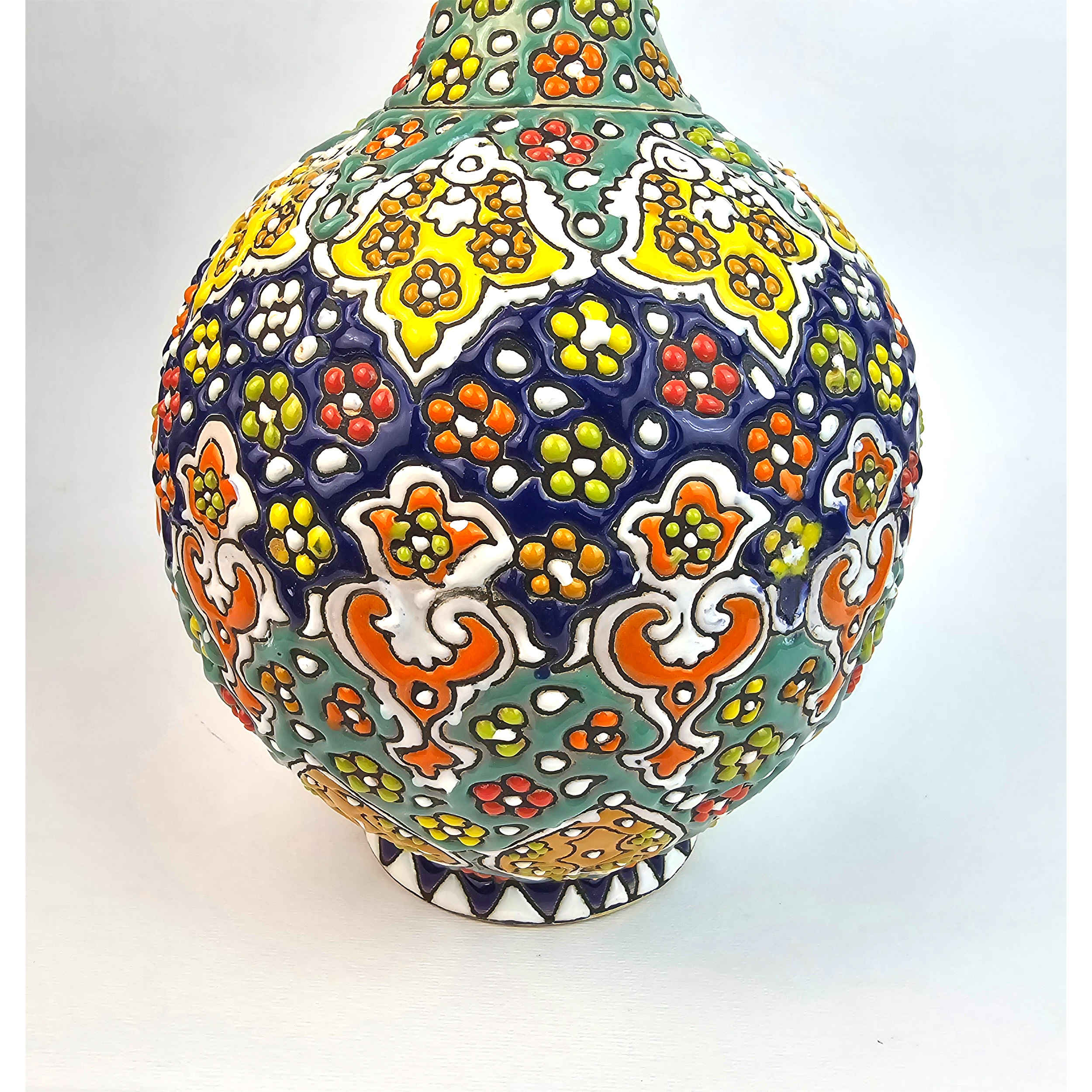 Price and Buy Decorative Pottery Vase with Persian Minakari Hand painted Enamel Art - Image 4