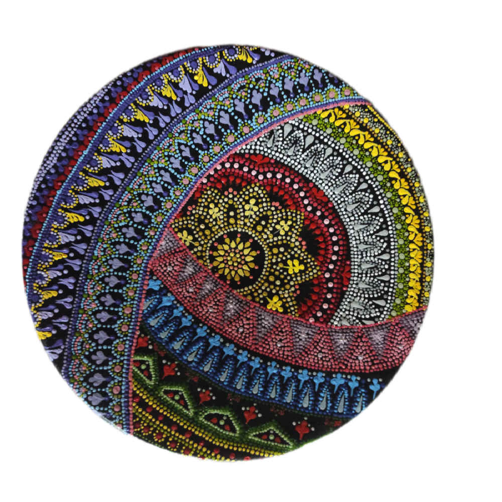 Price and Buy Decorative Pottery Wall Plate Hand-Painted Dot Art Aban