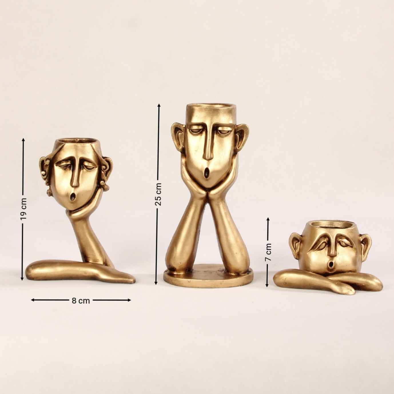 Price and Buy Decorative Sculpture Vase with Human Face Design 3 Pieces - Image 3