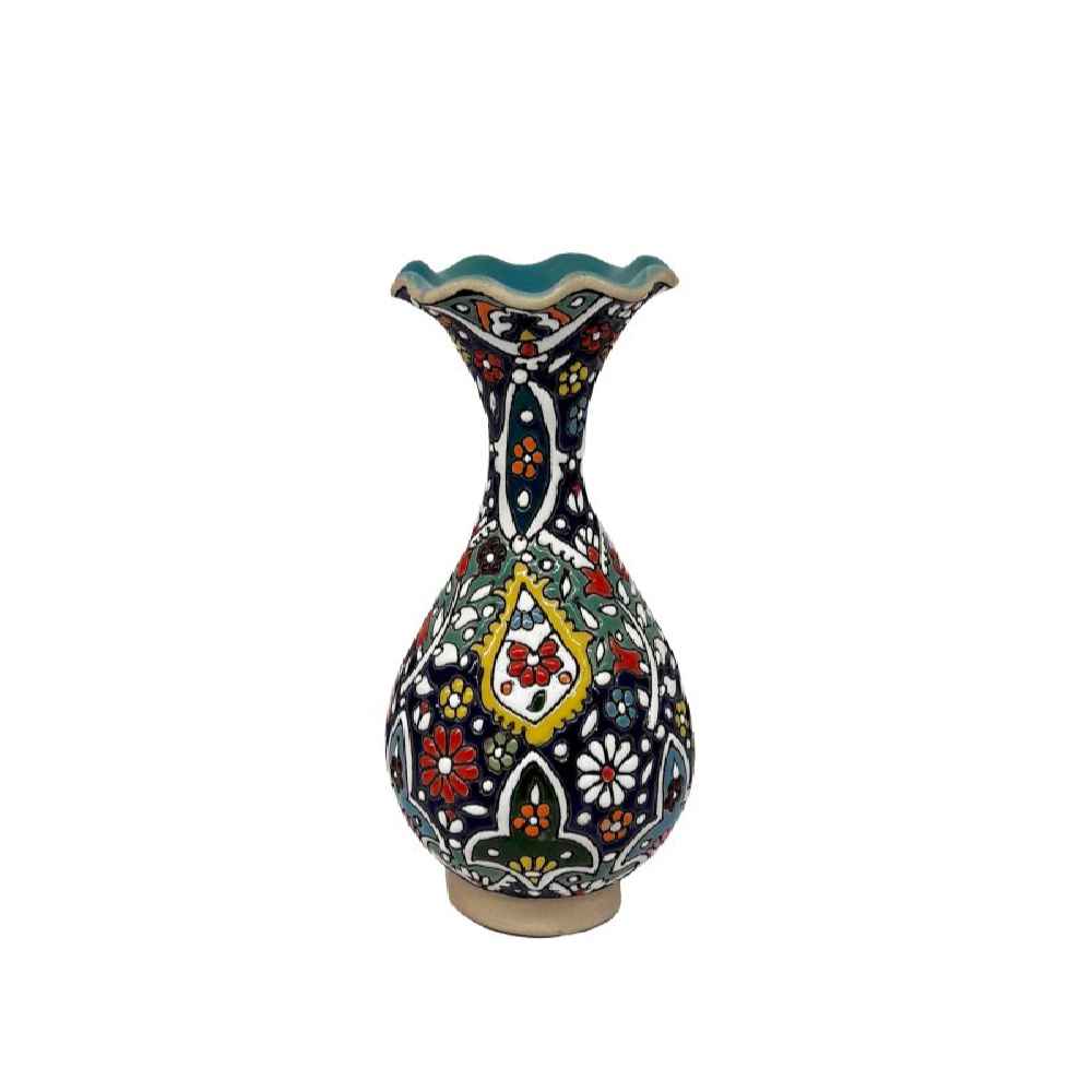 Price and Buy Decorative Vase Hand-Painted with Persian Minakari Enamel Floral