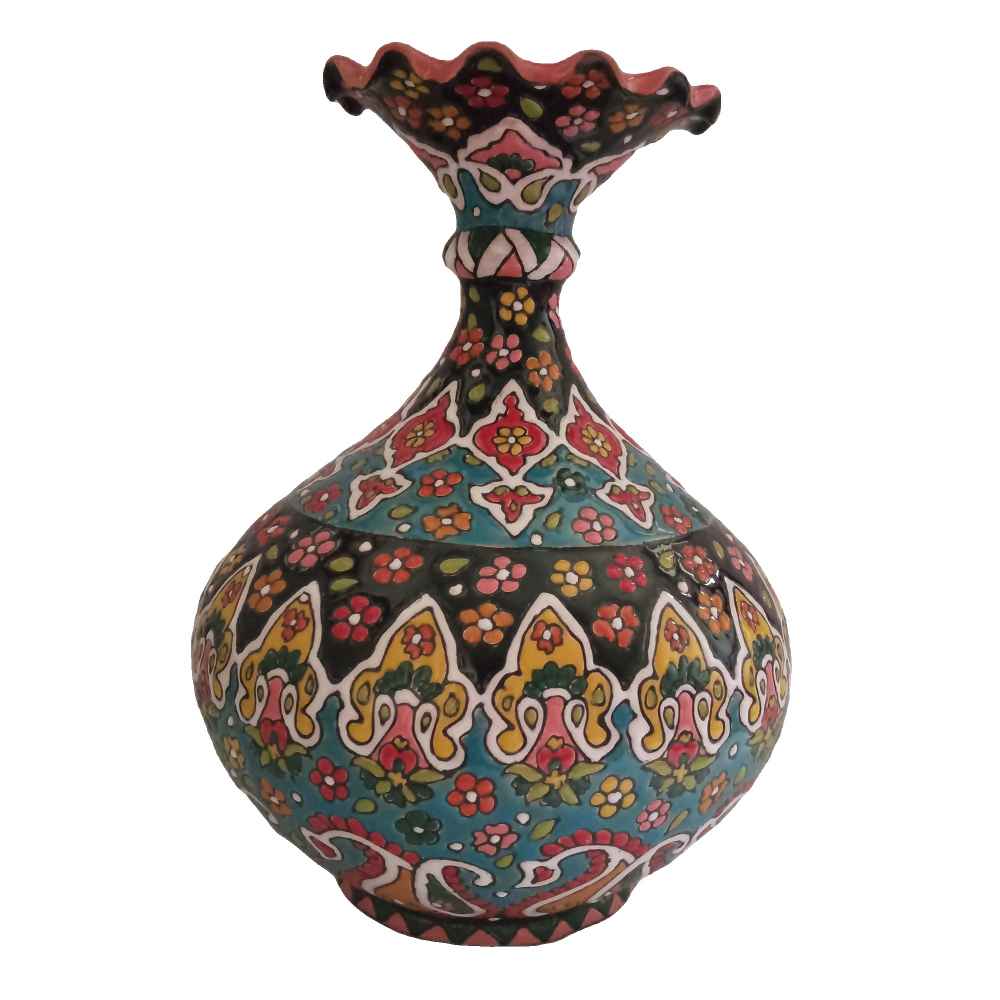 Price and Buy Decorative Vase Hand-Painted with Persian Minakari Enamel Laleh