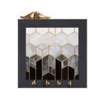 Price and Buy Decorative Wall Key Holder with Marbel Deign in Black