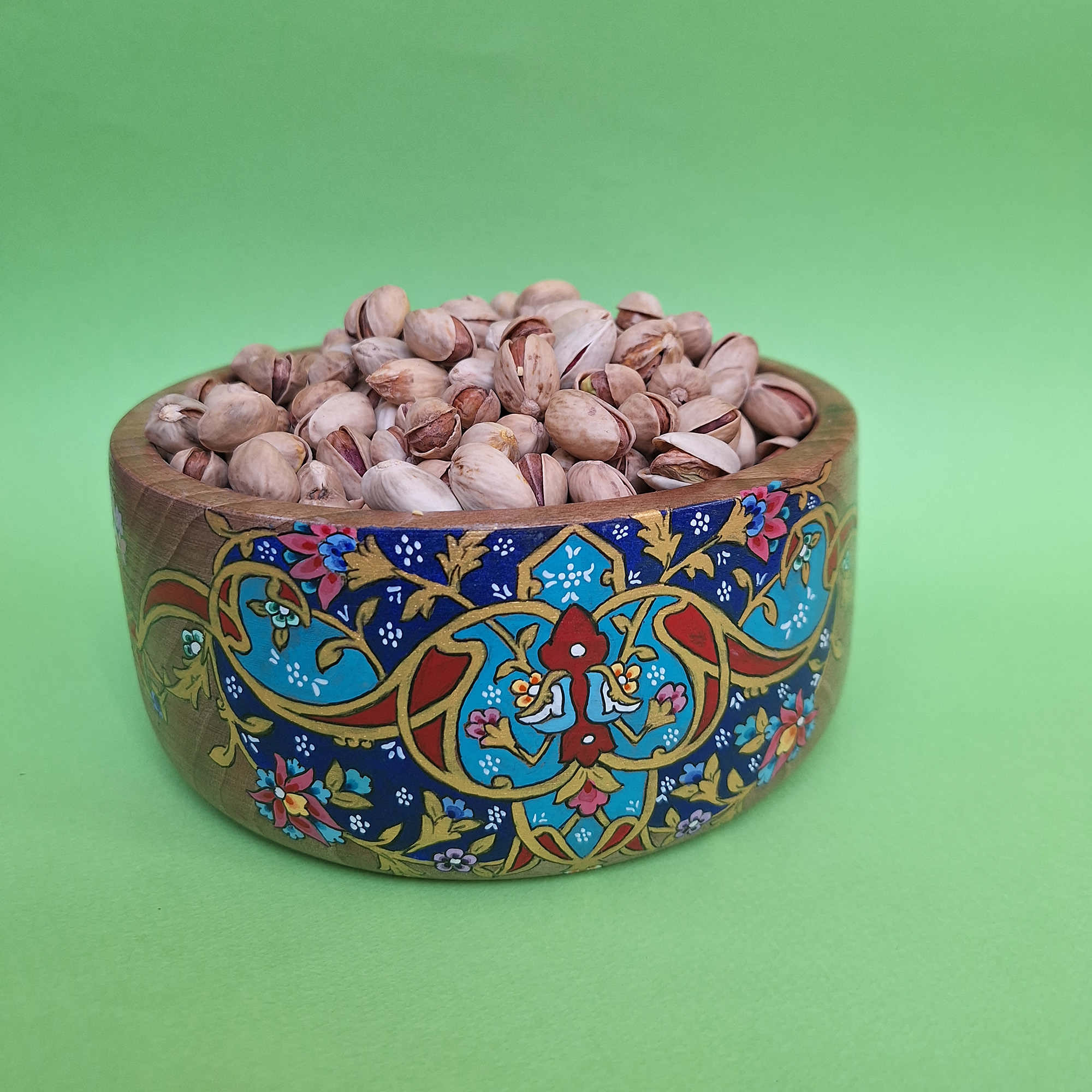 Price and Buy Decorative Wooden Bowl Artistic with Printed Persian Floral Design - Image 3