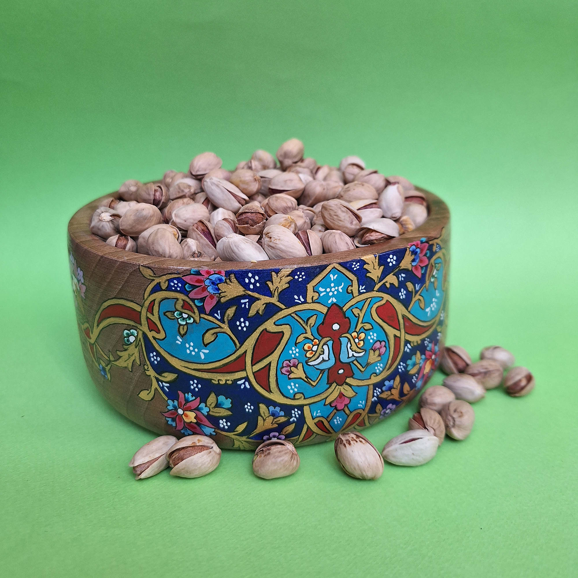 Price and Buy Decorative Wooden Bowl Artistic with Printed Persian Floral Design - Image 5