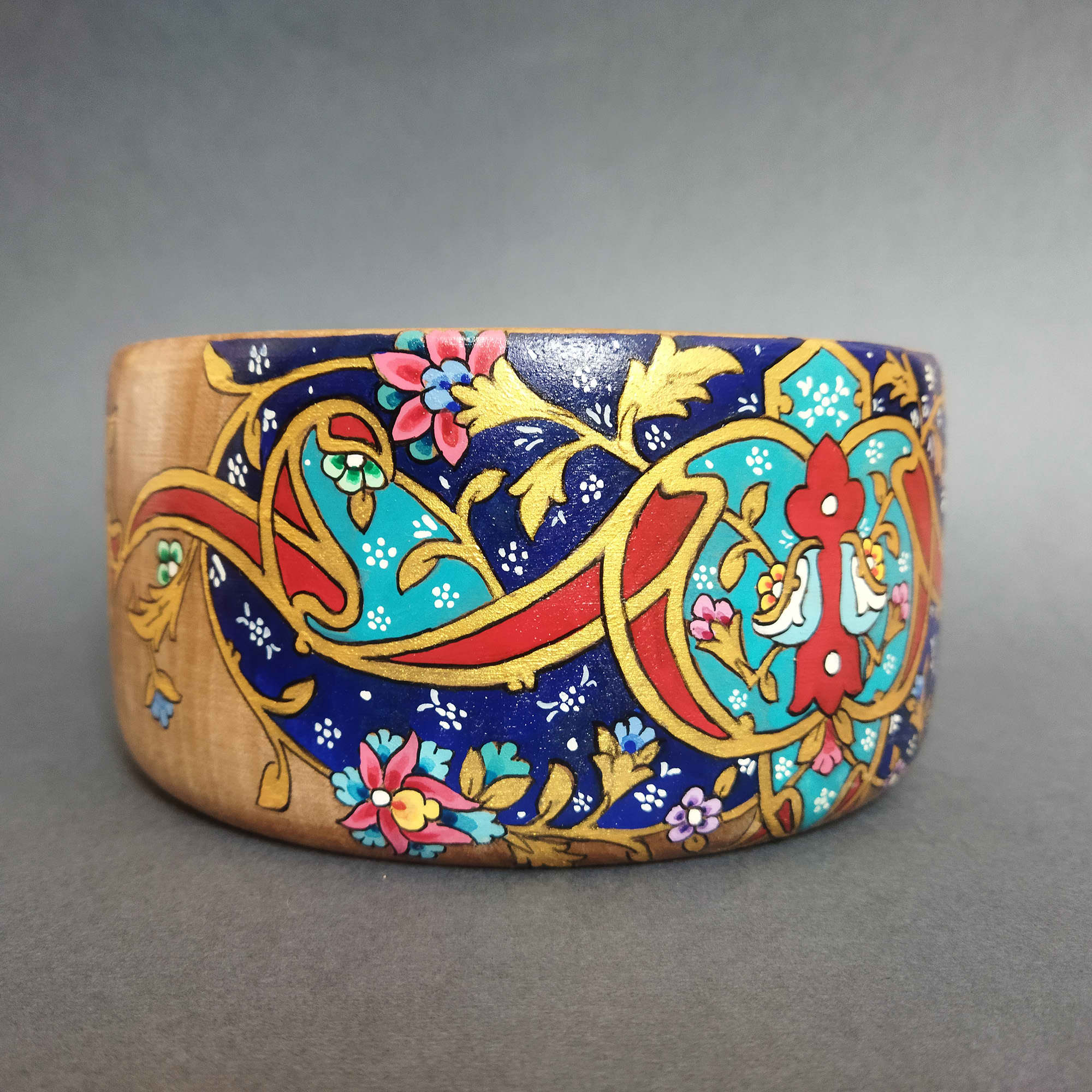 Price and Buy Decorative Wooden Bowl Artistic with Printed Persian Floral Design - Image 6
