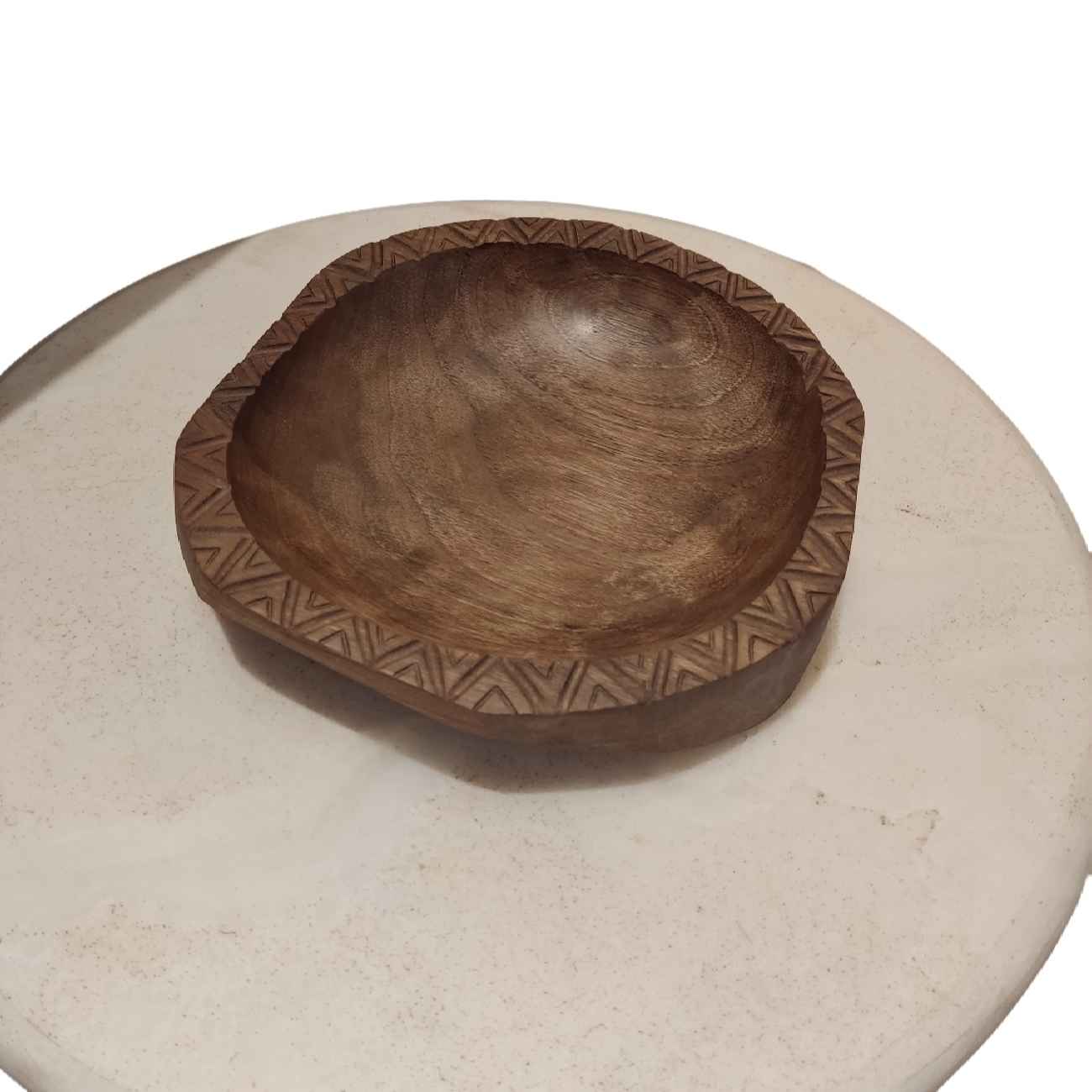 Price and Buy Decorative Wooden Bowl Hand Carved Made of Walnut Wood - Image 3