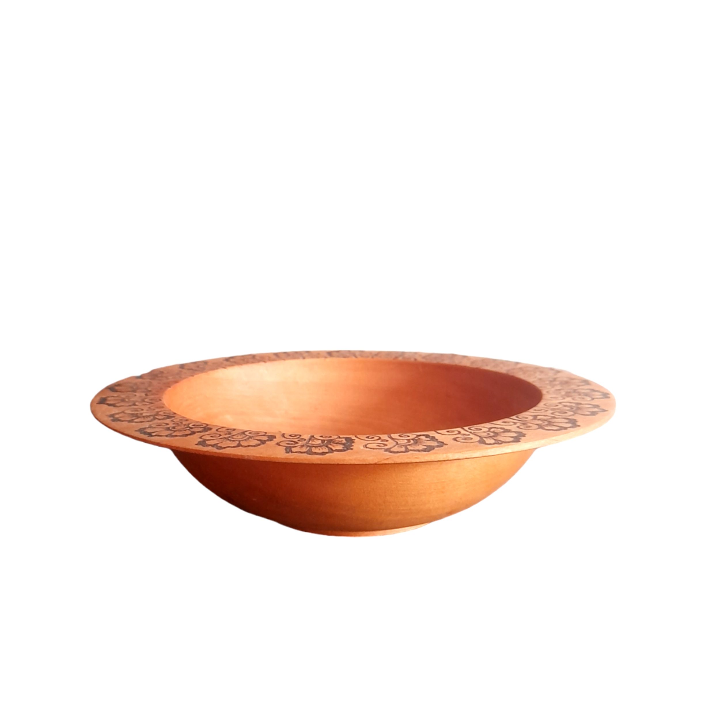 Price and Buy Decorative Wooden Bowl Handcrafted with Floral Design - Image 3