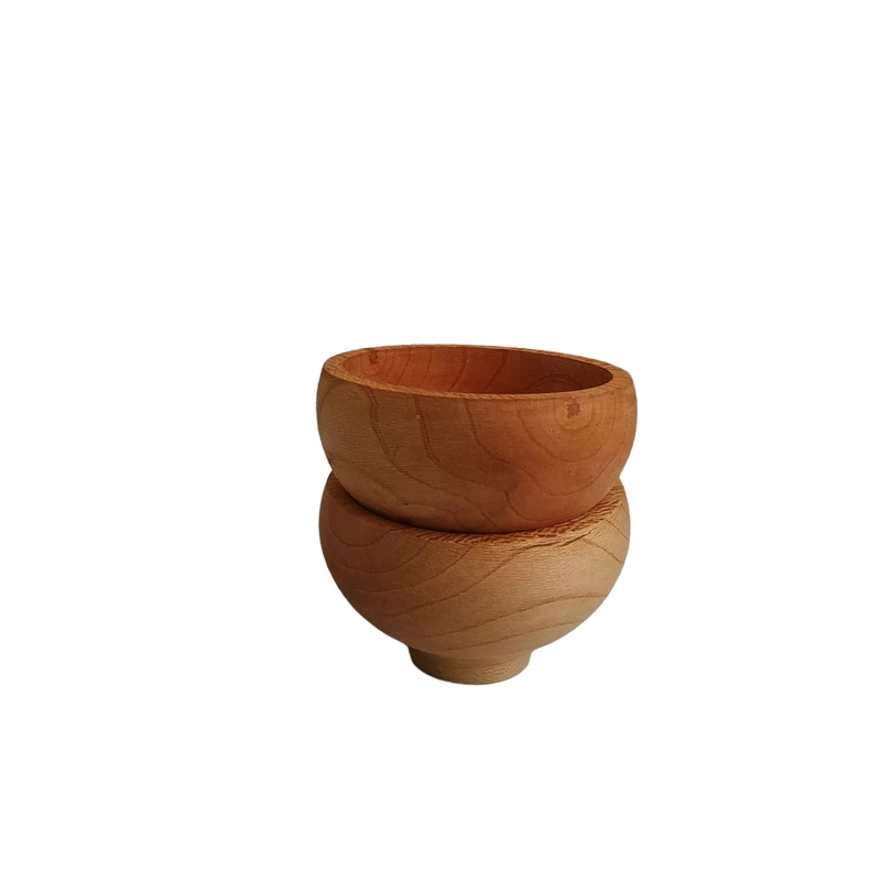 Price and Buy Decorative Wooden Bowl Rustic & Minimal Set of 2 Made of Natural Wood - Image 3