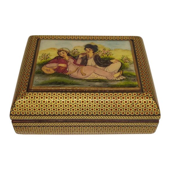Price and Buy Decorative Wooden Jewelry Box with Handcrafted Persian Khatam Design