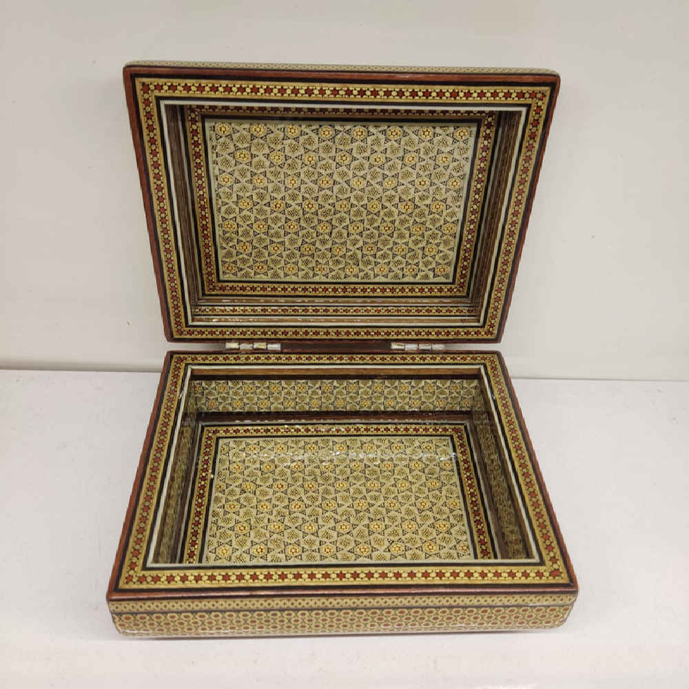 Price and Buy Decorative Wooden Jewelry Box with Handcrafted Persian Khatam Design - Image 3