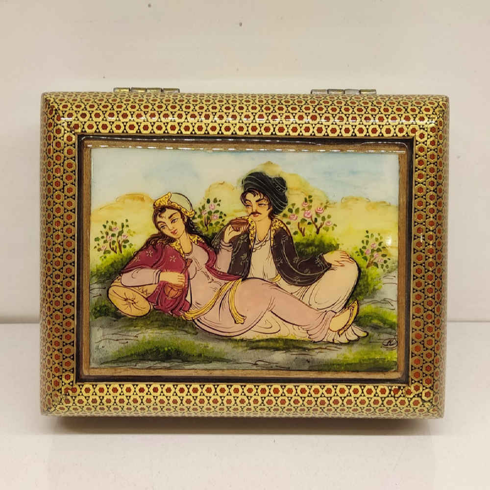 Price and Buy Decorative Wooden Jewelry Box with Handcrafted Persian Khatam Design - Image 4