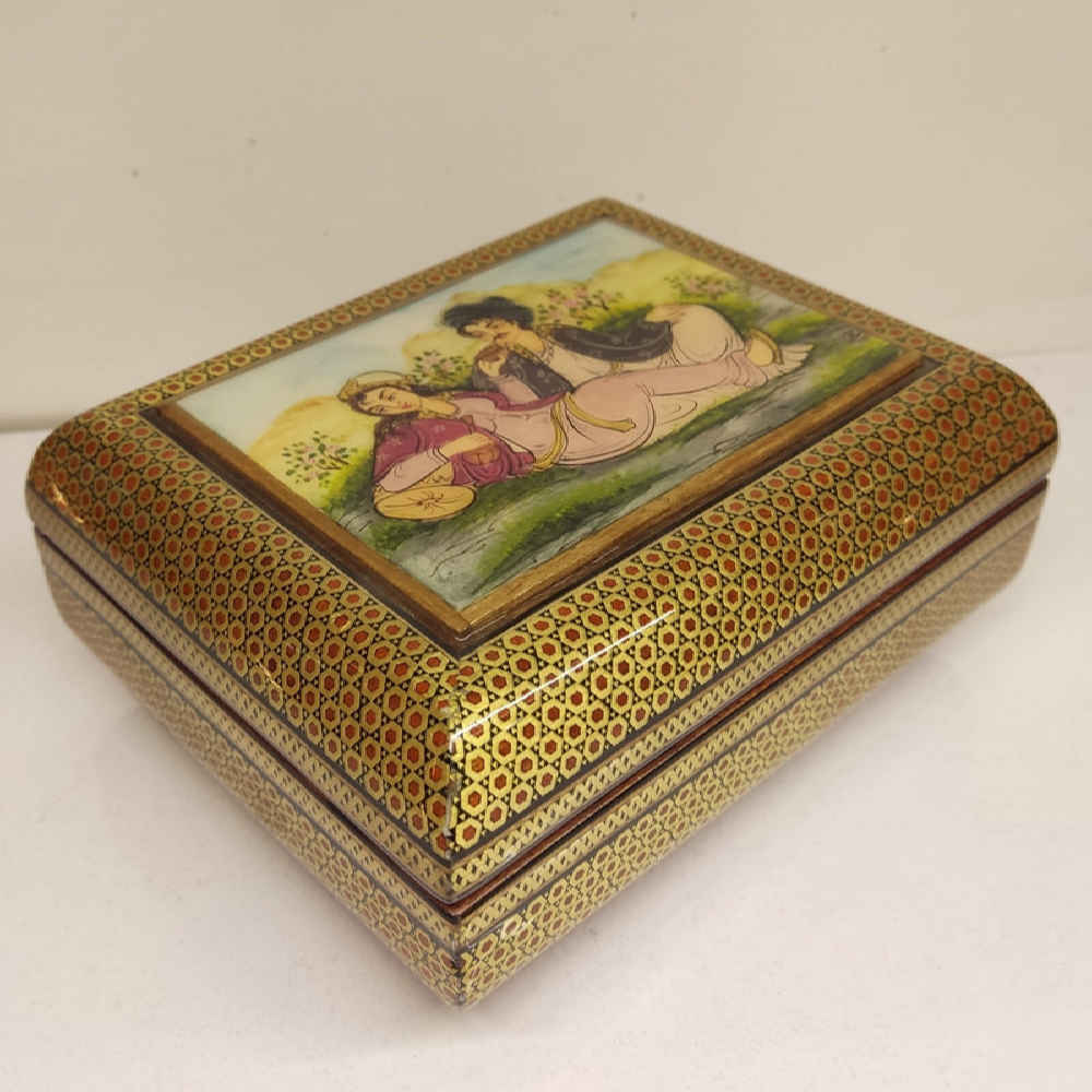 Price and Buy Decorative Wooden Jewelry Box with Handcrafted Persian Khatam Design - Image 5