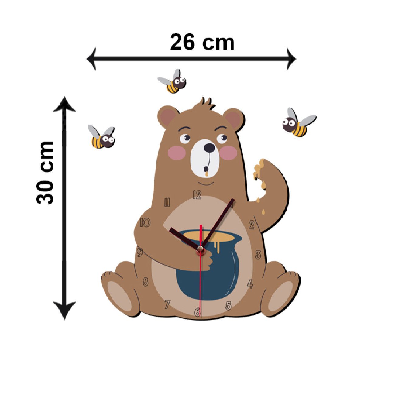 Price and Buy Decorative Wooden Nursery Wall Clock with Adorable Bear Design - Image 3