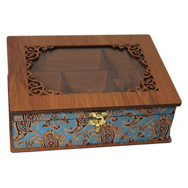 Price and Buy Decorative Wooden Tea Organizer with Termeh Pattern – Model LBL55_68f482ad9ab99.jpeg Price and Buy Decorative Wooden Tea Organizer with Termeh Pattern – Model LBL55