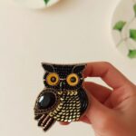 Price and Buy Delightful Beaded Owl Brooch – Mystical and Charming