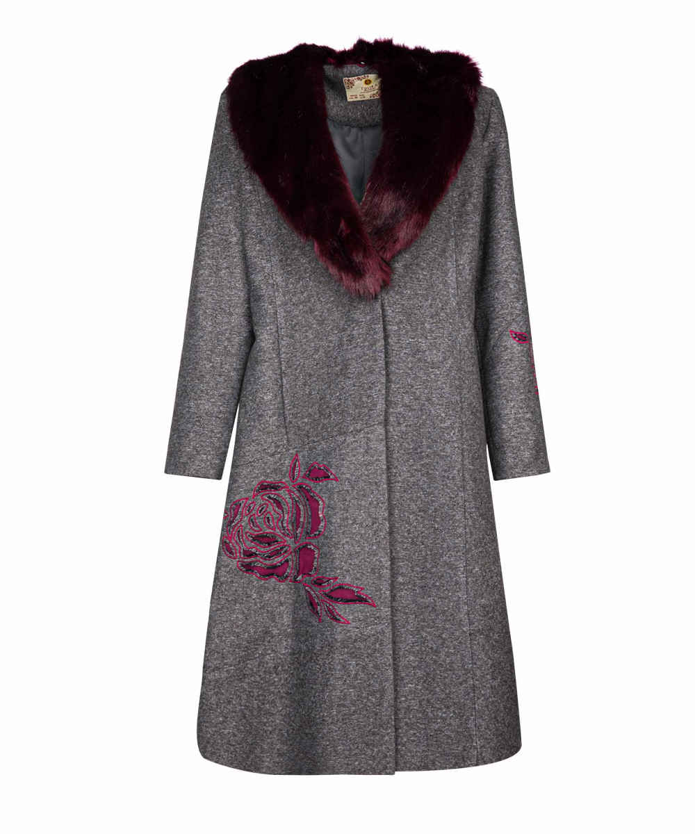 Price and Buy Double Breasted Wool Overcoat for Women with Fur Collar – Elegant & Warm - Image 5
