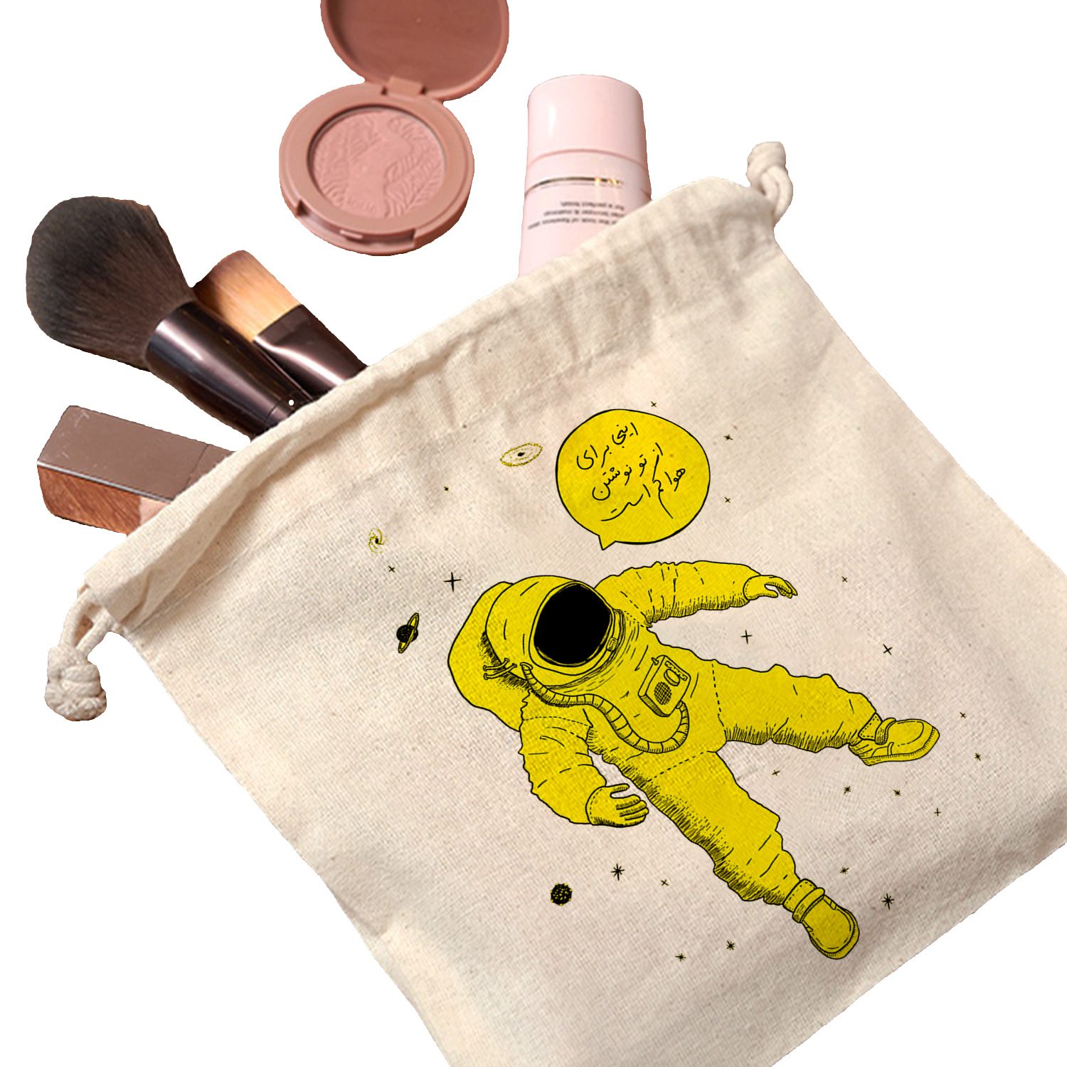 Price and Buy Drawstring Cotton Storage Bag – Eco-Friendly and Reusable Astronaut Design - Image 3
