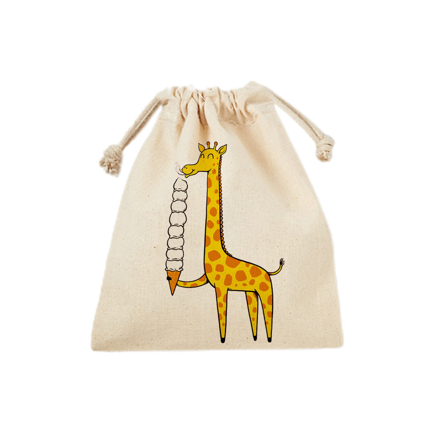 Price and Buy Drawstring Cotton Storage Bag, Eco-Friendly and Reusable with Giraffe Design - Image 3
