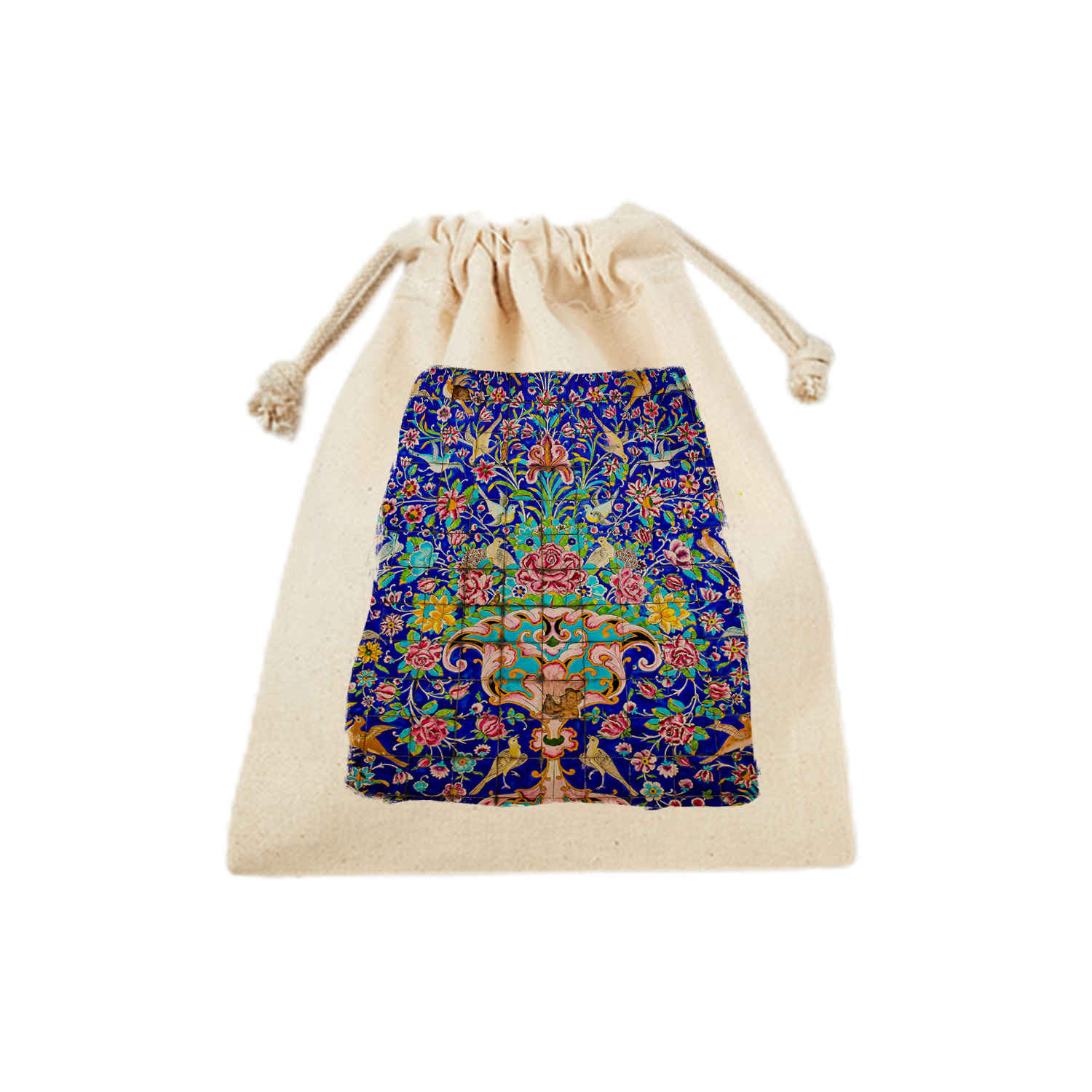 Price and Buy Drawstring Cotton Storage Bag – Eco-Friendly and Reusable with Persian Tiles Design - Image 4