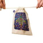 Price and Buy Drawstring Cotton Storage Bag – Eco-Friendly and Reusable with Persian Tiles Design - Image 5