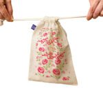 Price and Buy Drawstring Cotton Storage Bag – Perfect for Organizing with Pink Flower Design - Image 4