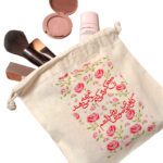 Price and Buy Drawstring Cotton Storage Bag – Perfect for Organizing with Pink Flower Design - Image 5